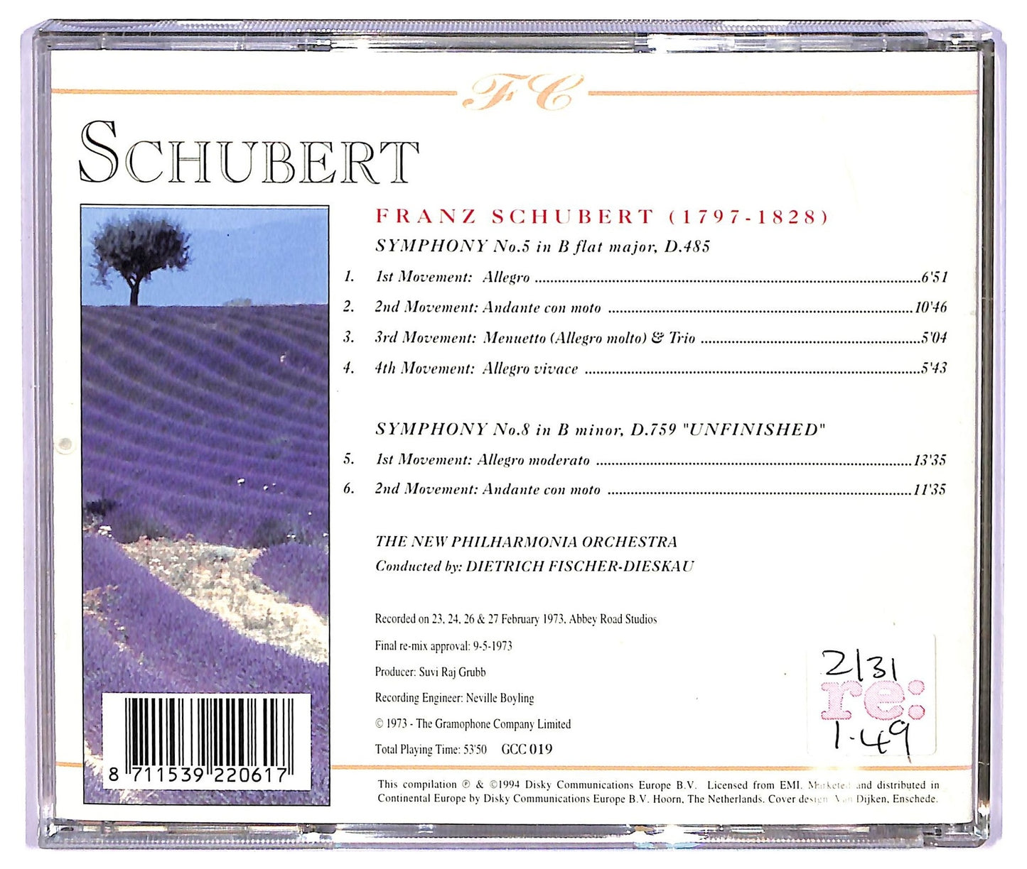EBOND Schubert - Symphonies Nos. 5 & 8 Unfinished CD CD065228