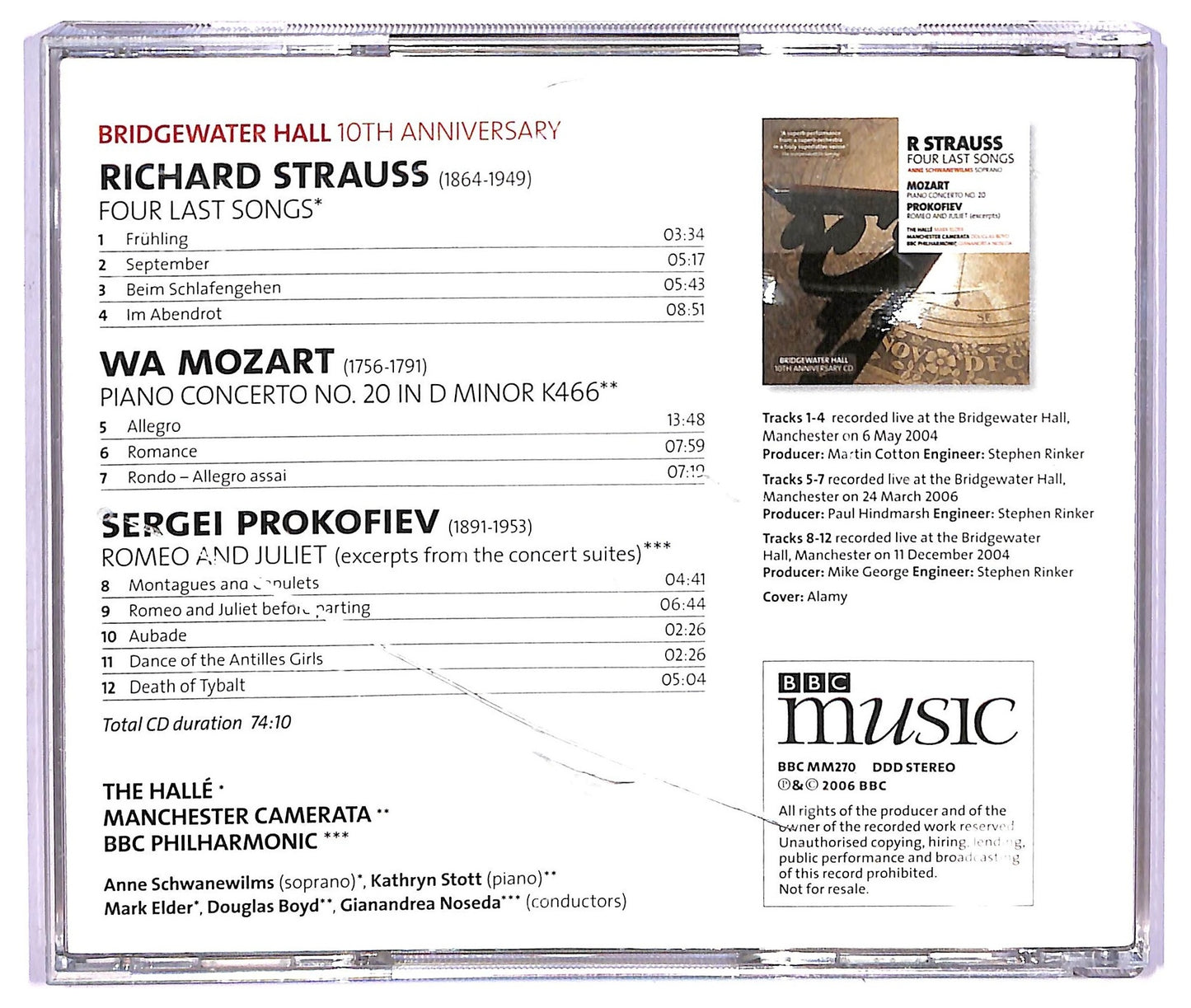EBOND R Strauss Mozart Prokofiev - Four Last Songs Piano CD CD065229