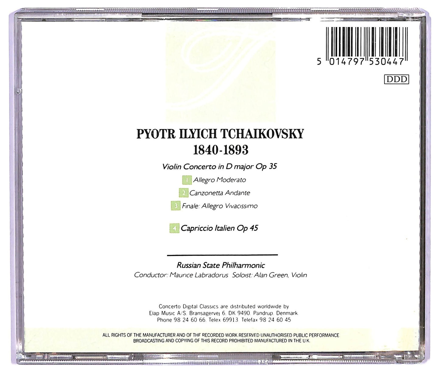 EBOND Pyotr Ilyich Tchaikovsky - Violin Concerto Capriccio Italien CD CD065248