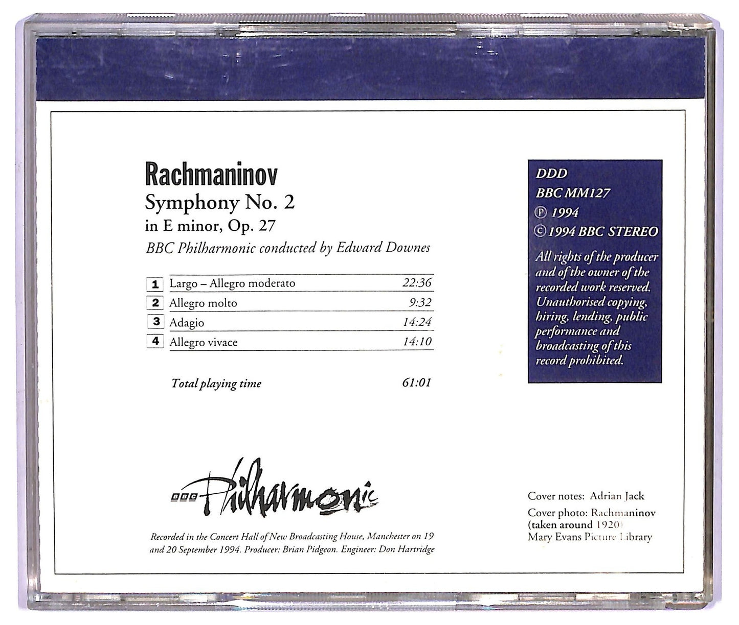 EBOND Rachmaninov - Symphony No. 2 In E Minor, Op. 27 CD CD065251