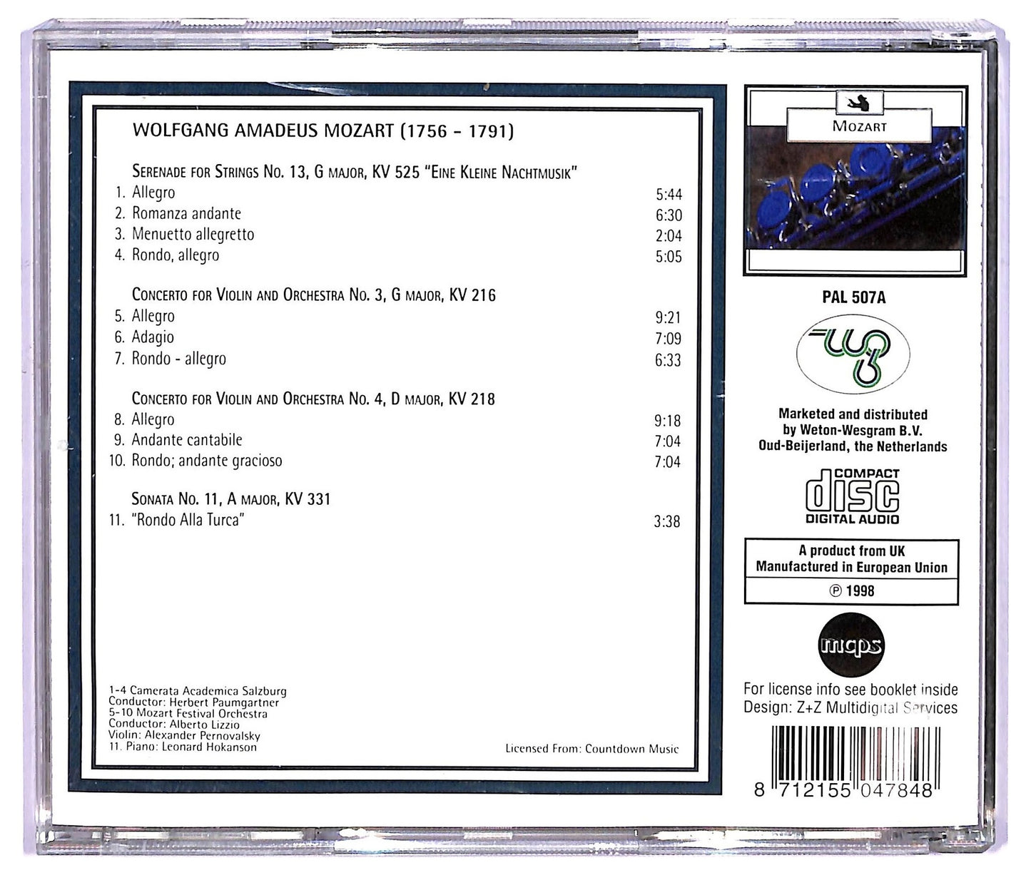 EBOND Mozart - Concerto for Violin & Orchestra CD CD065405