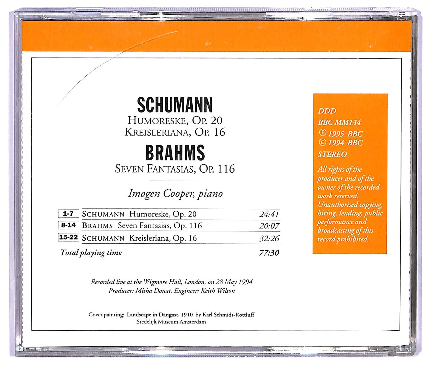EBOND Imogen Cooper Schumann Brahms - Imogen Cooper Plays Schumann & Brahms CD CD065420