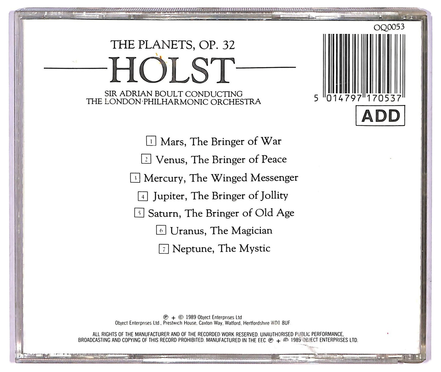 EBOND Holst - The Planets CD CD065532