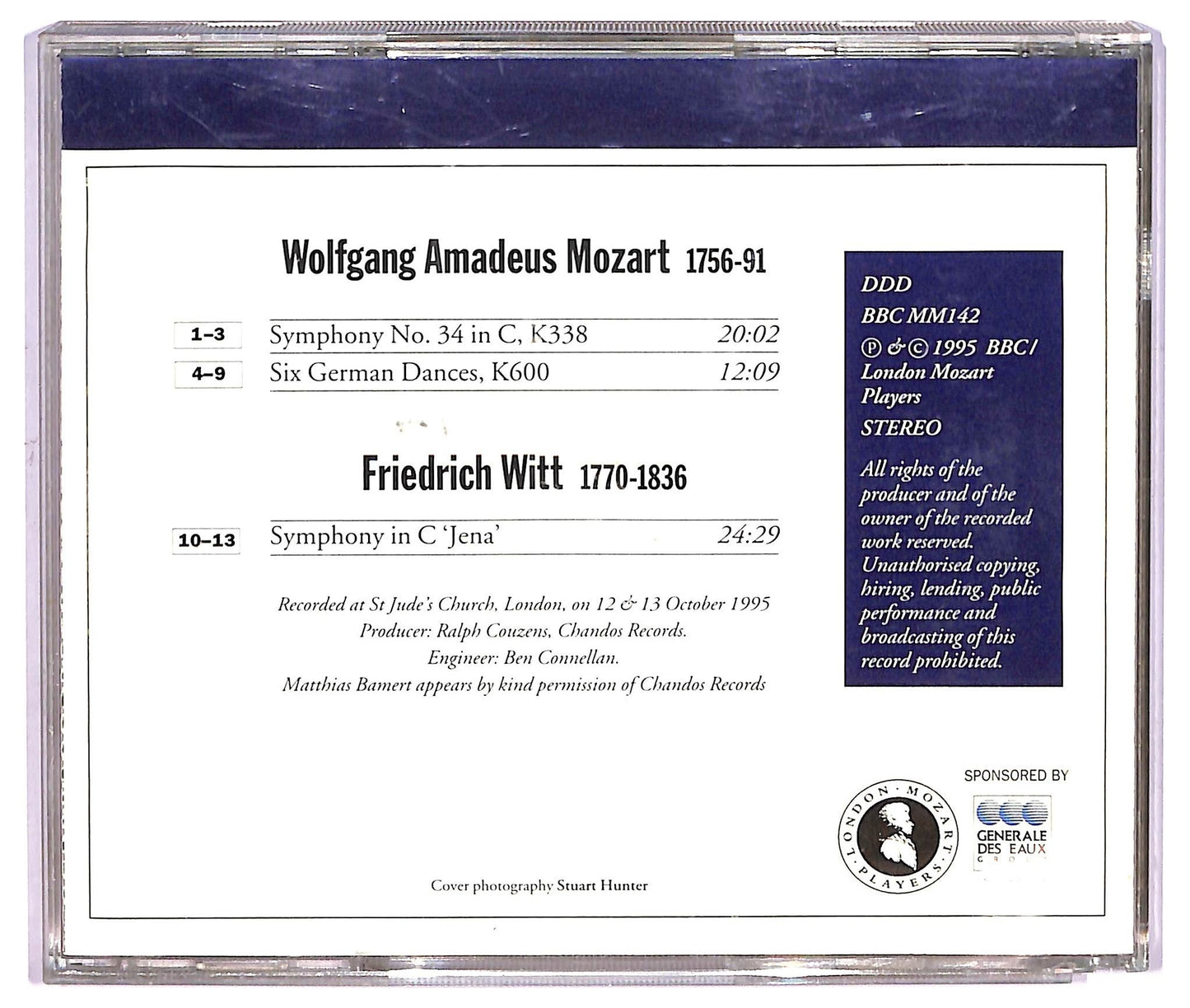 EBOND Mozart - Symphony No. 34 In C, K338 Six German Dances, K600 CD CD065545