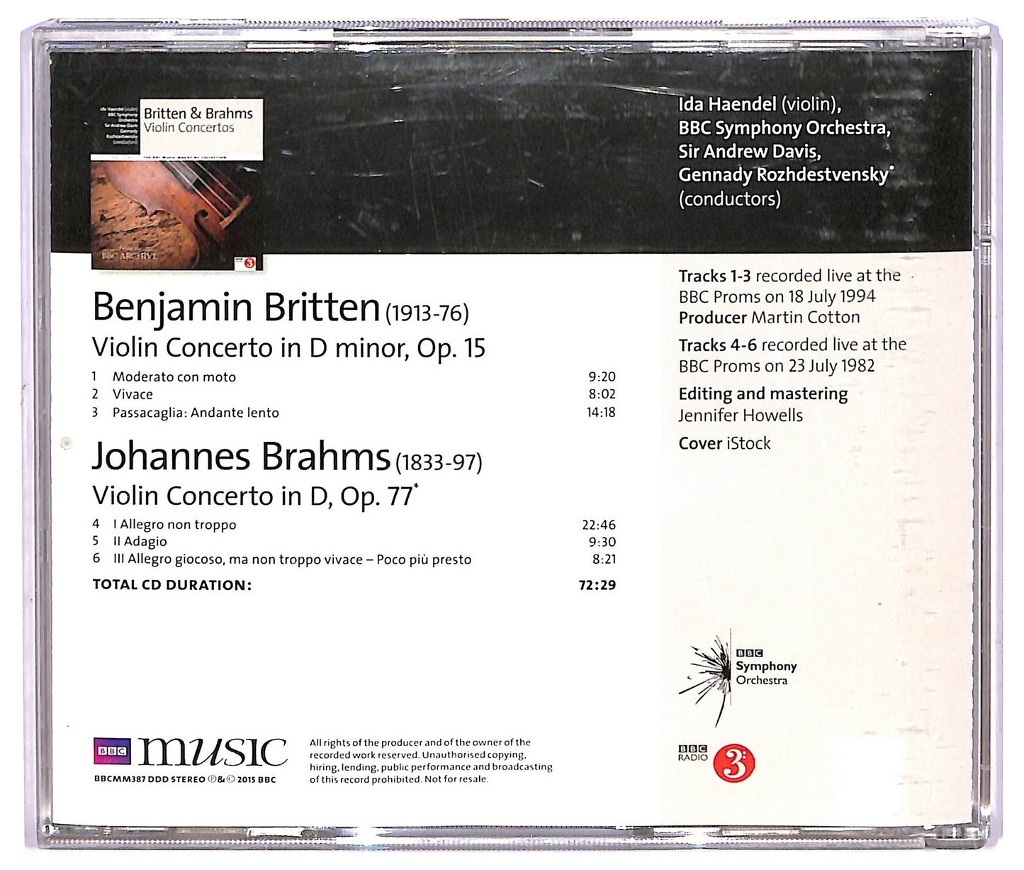 EBOND Ida Haendel - Britten & Brahms Violin Concertos CD CD065556