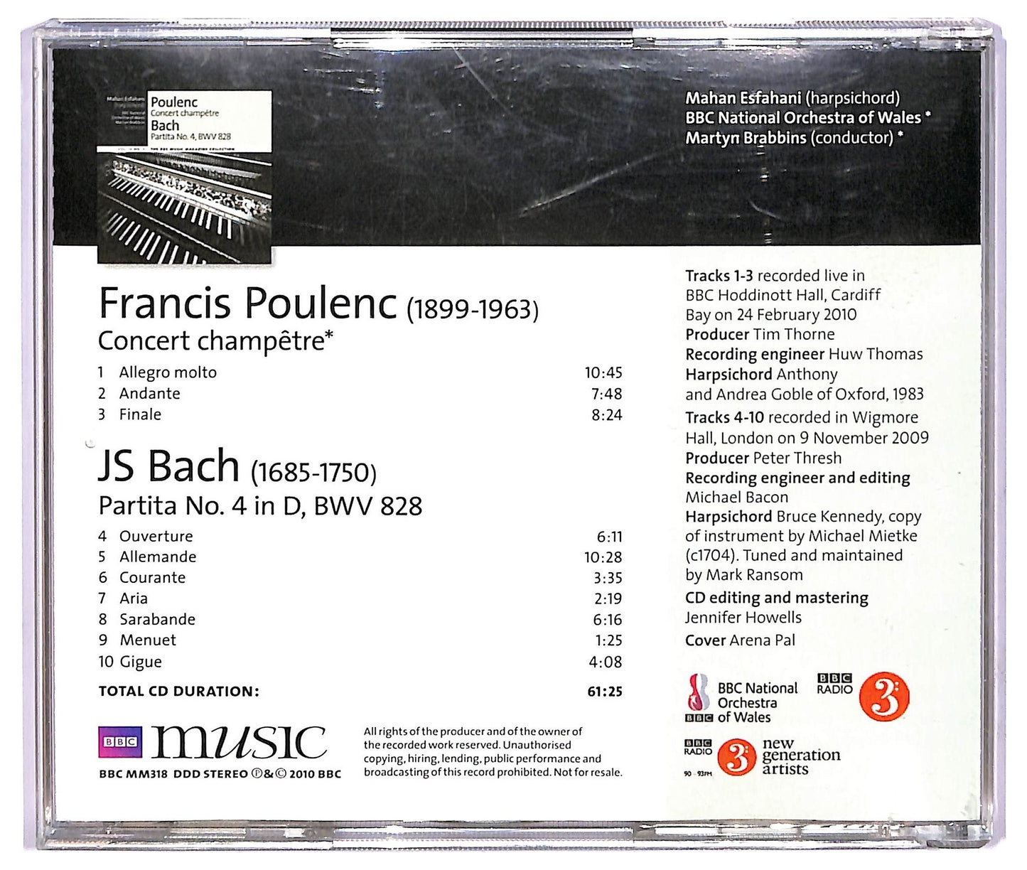 EBOND Poulenc Bach - Concert Champetre - Partita No.4, BWV 828 CD CD065561