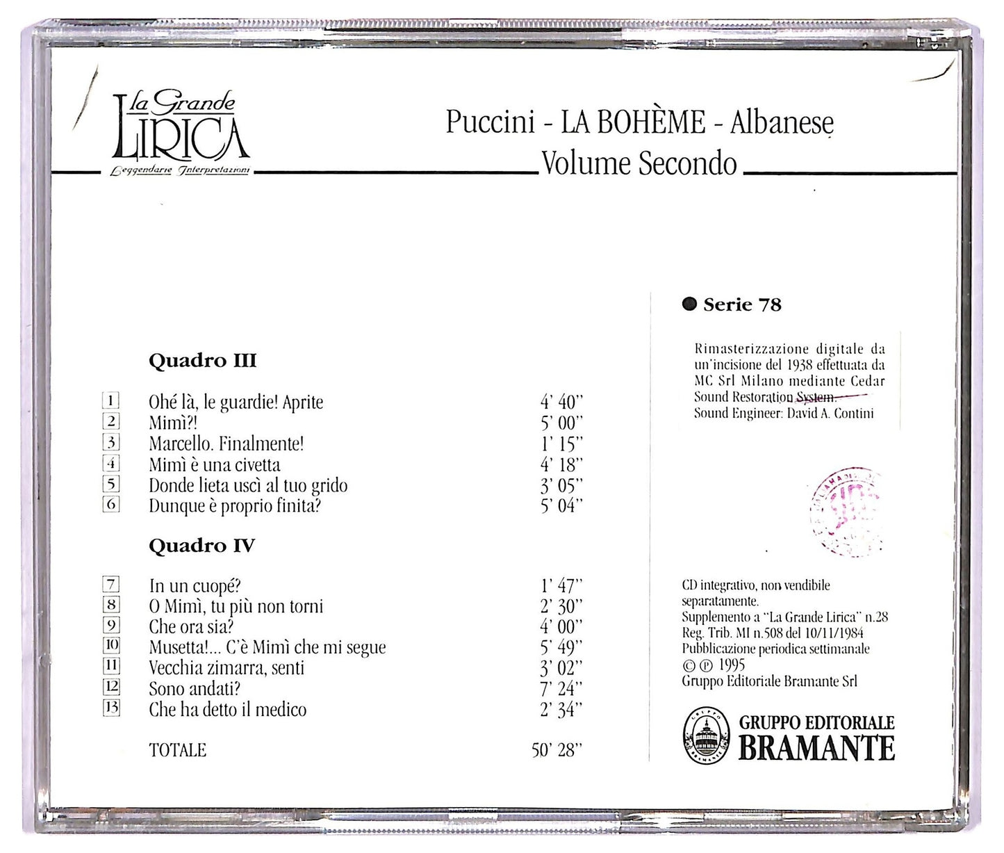 EBOND Giacomo Puccini - La Boheme - Licia Albanese volume secondo CD CD065647