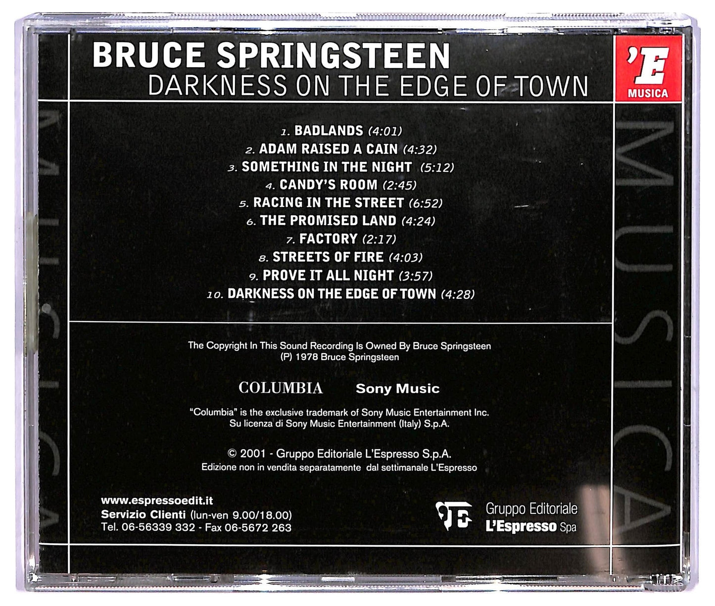 EBOND Bruce Springsteen - Darkness On The Edge Of Town CD CD065709