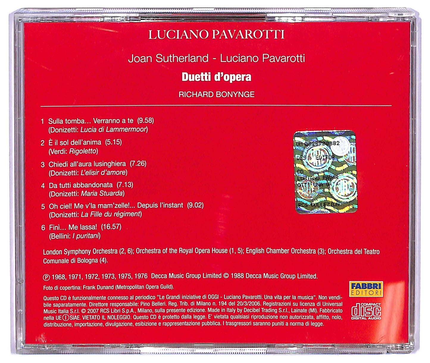 EBOND Luciano Pavarotti - Sutherlad Pavarotti Duetti d'opera CD CD065748