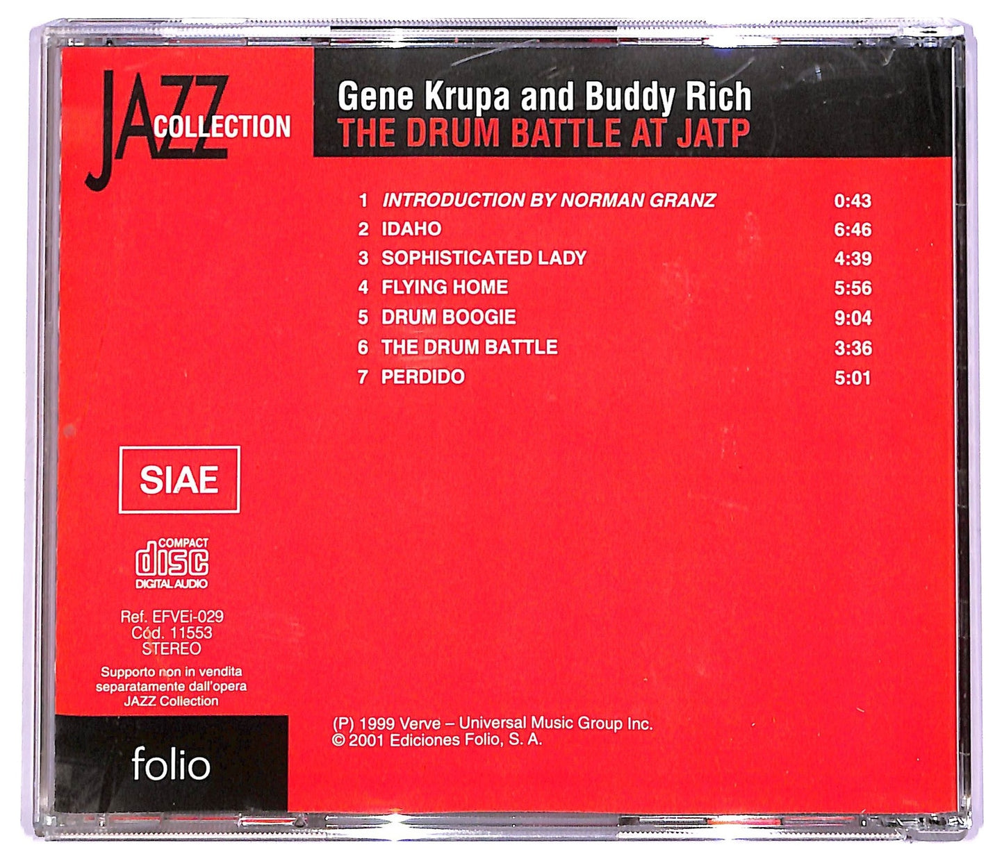 EBOND Gene Krupa & Buddy Rich - The Drum Battle - At JATP ALBUM EDITORIALE JEWEL CASE CD CD065937