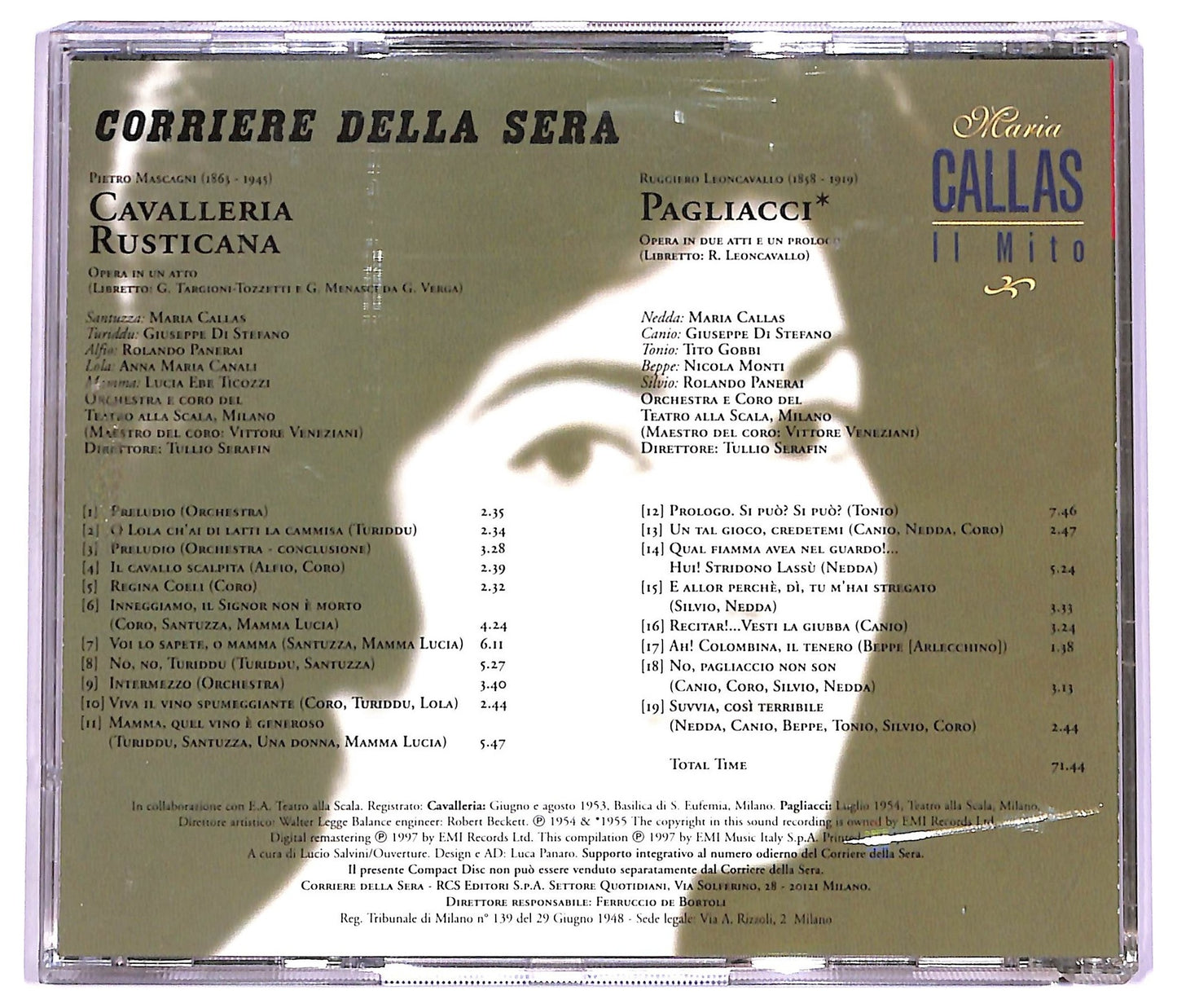 EBOND Mascagni Leoncavallo Maria Callas - Cavalleria Rusticana Pagliacci CD CD065953