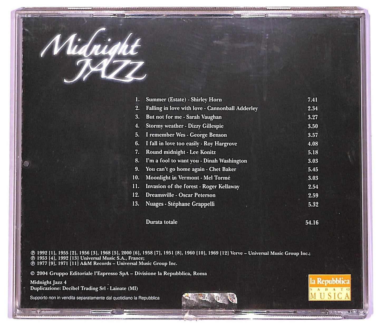 EBOND Various - Midnight Jazz vol 4 COMPILATION EDITORIALE JEWEL CASE CD CD066047