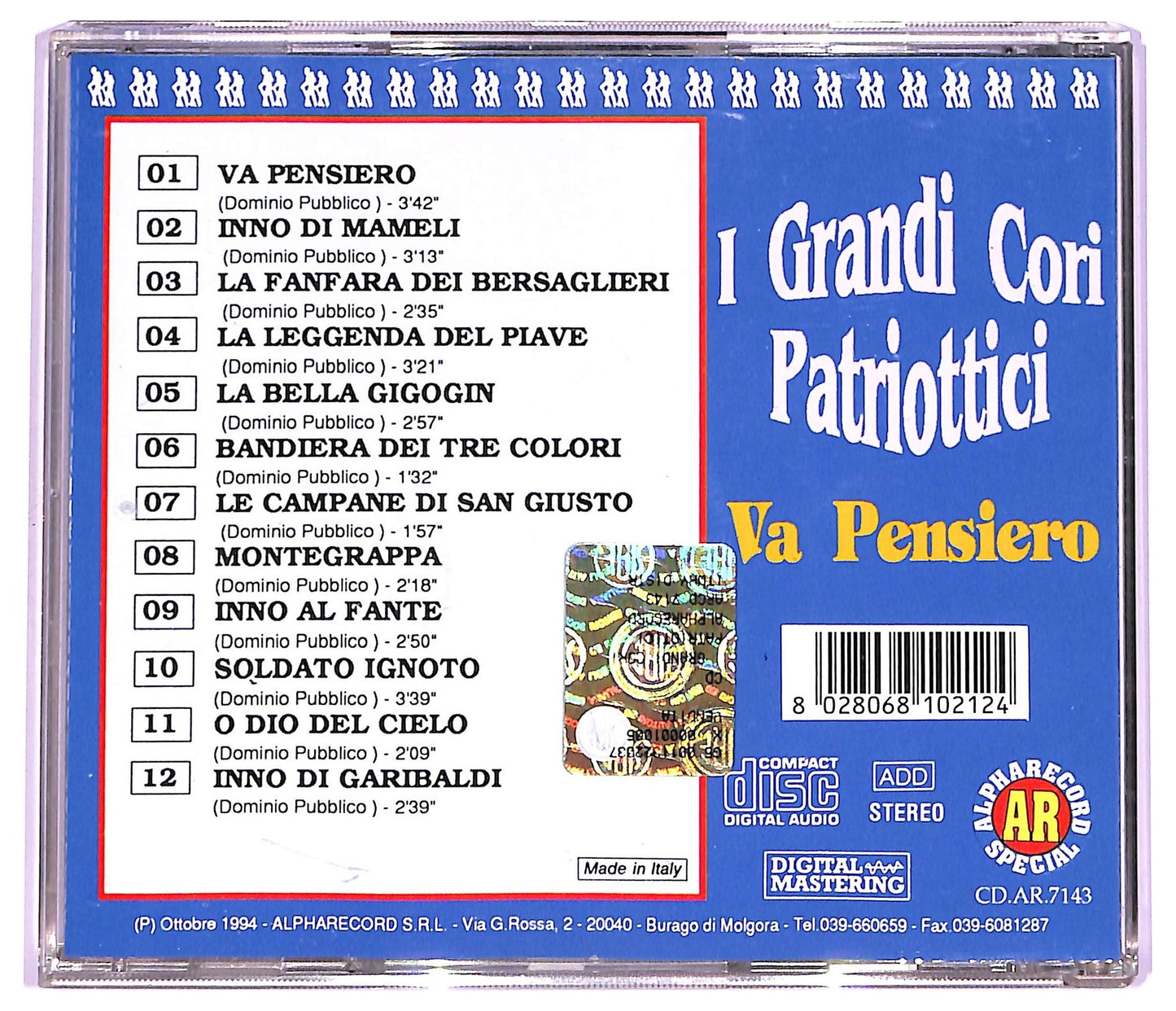 EBOND Various - I Grandi Cori Patriottici - Va Pensiero CD CD066063