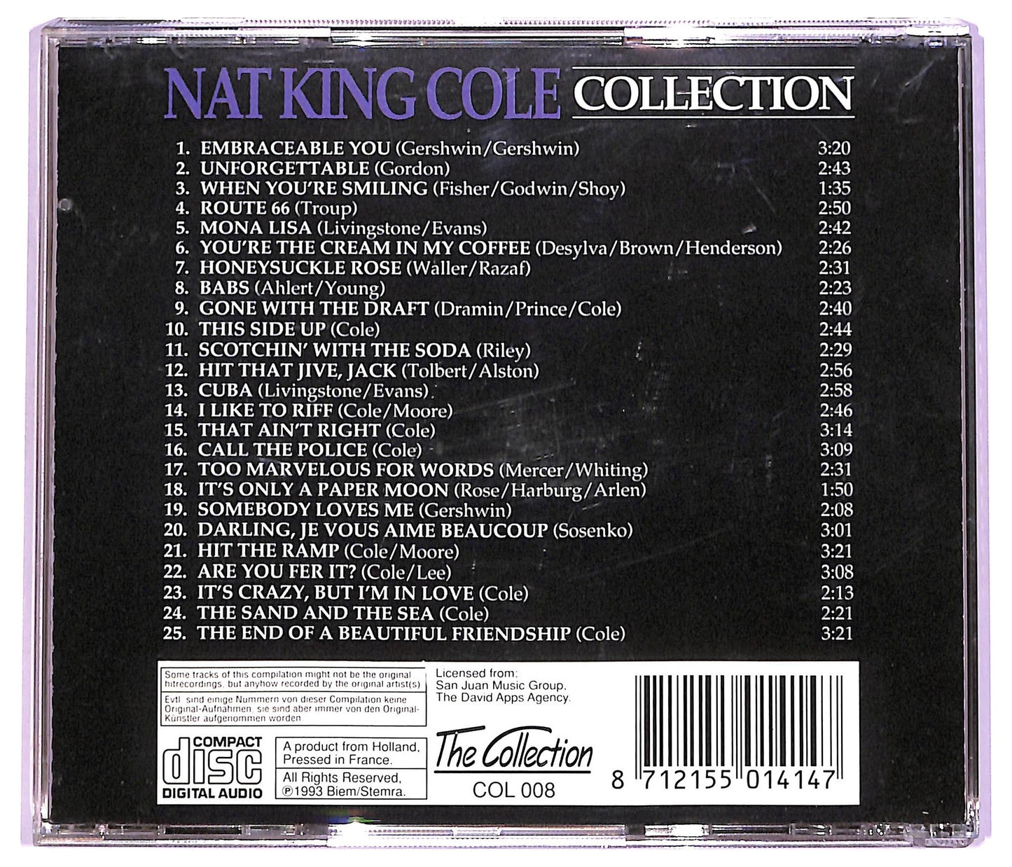 EBOND Nat King Cole - Collection COMPILATION JEWEL CASE CD CD066067