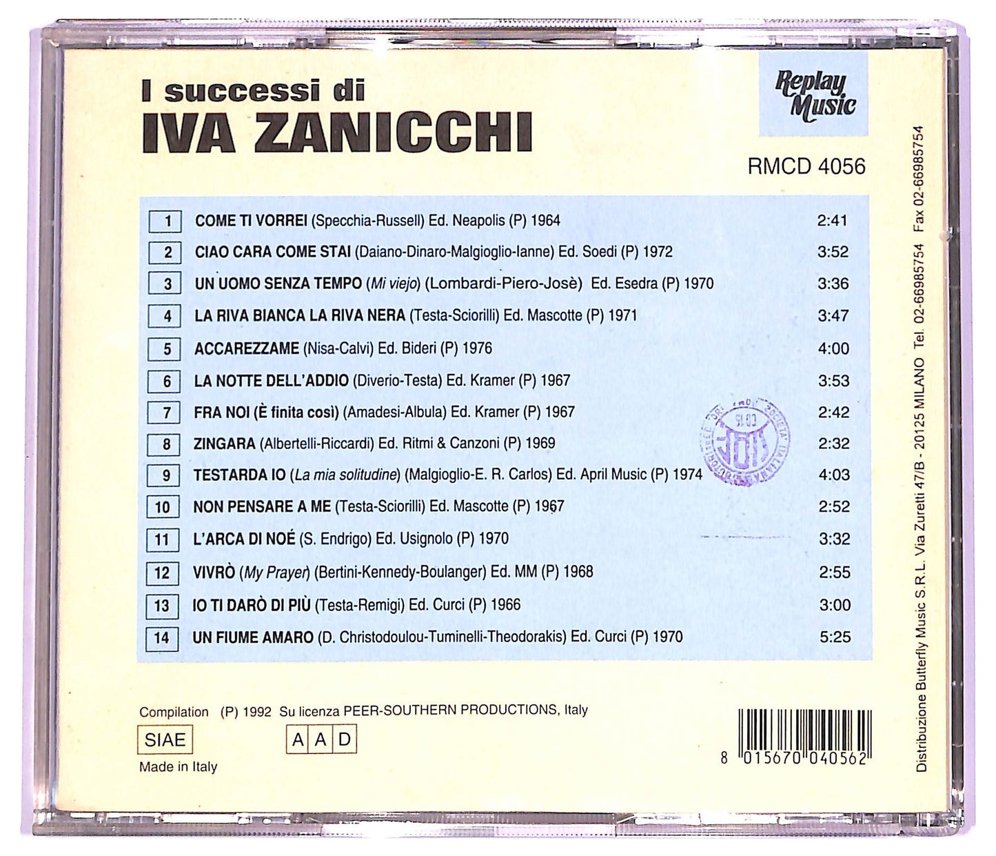 EBOND Iva Zanicchi - I Successi Di Iva Zanicchi COMPILATION JEWEL CASE CD CD066107