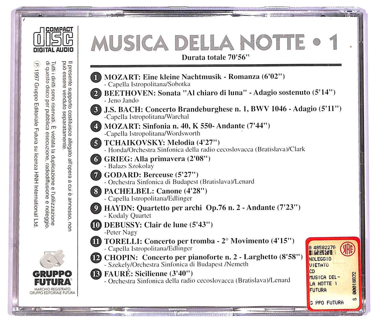 EBOND Various - Musica Della Notte Vol 1 COMPILATION EDITORIALE JEWEL CASE CD CD066160