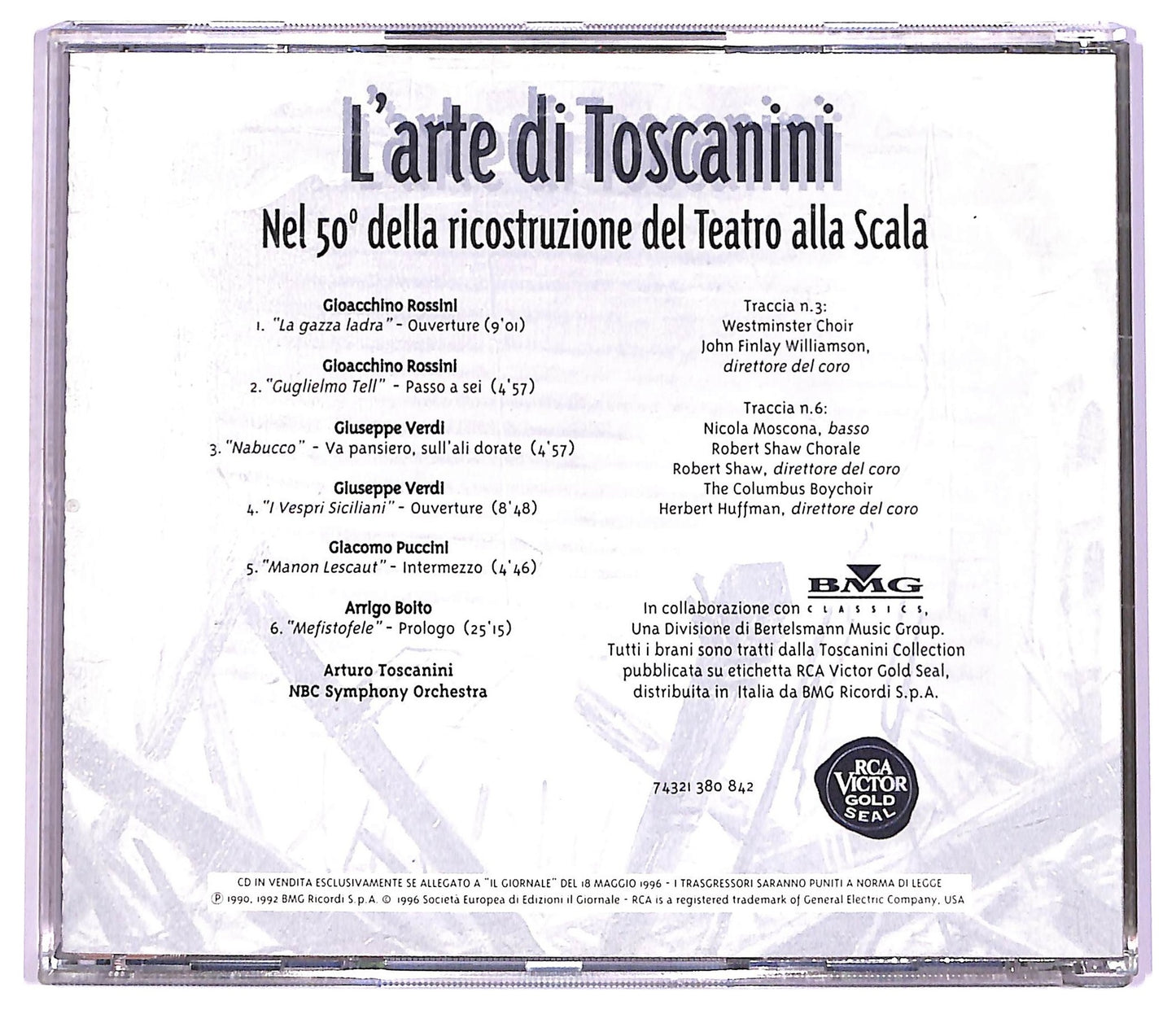 EBOND Toscanini - L'Arte Di Toscanini (Nel 50, Della Ricostruzione Del Teatro Alla Scala) COMPILATION EDITORIALE JEWEL CASE CD CD066164