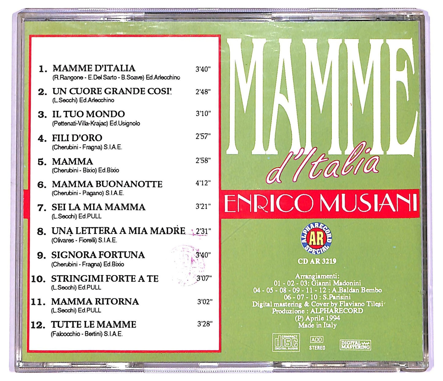 EBOND Enrico Musiani - Mamme d' Italia CD CD066206
