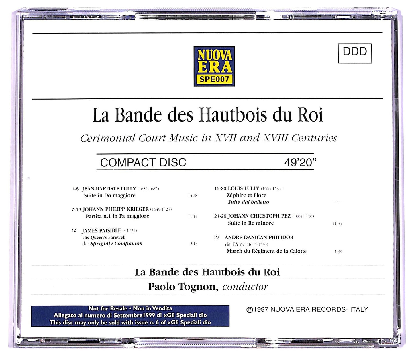 EBOND La Bande Des Hautbois - Cerimonial Court Music In XVII And XVIII Centuries CD CD066217