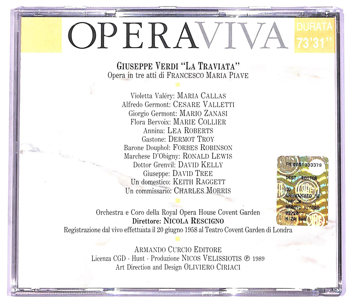 EBOND Giuseppe Verdi - Opera Viva - La Traviata ALBUM EDITORIALE JEWEL CASE CD CD066219