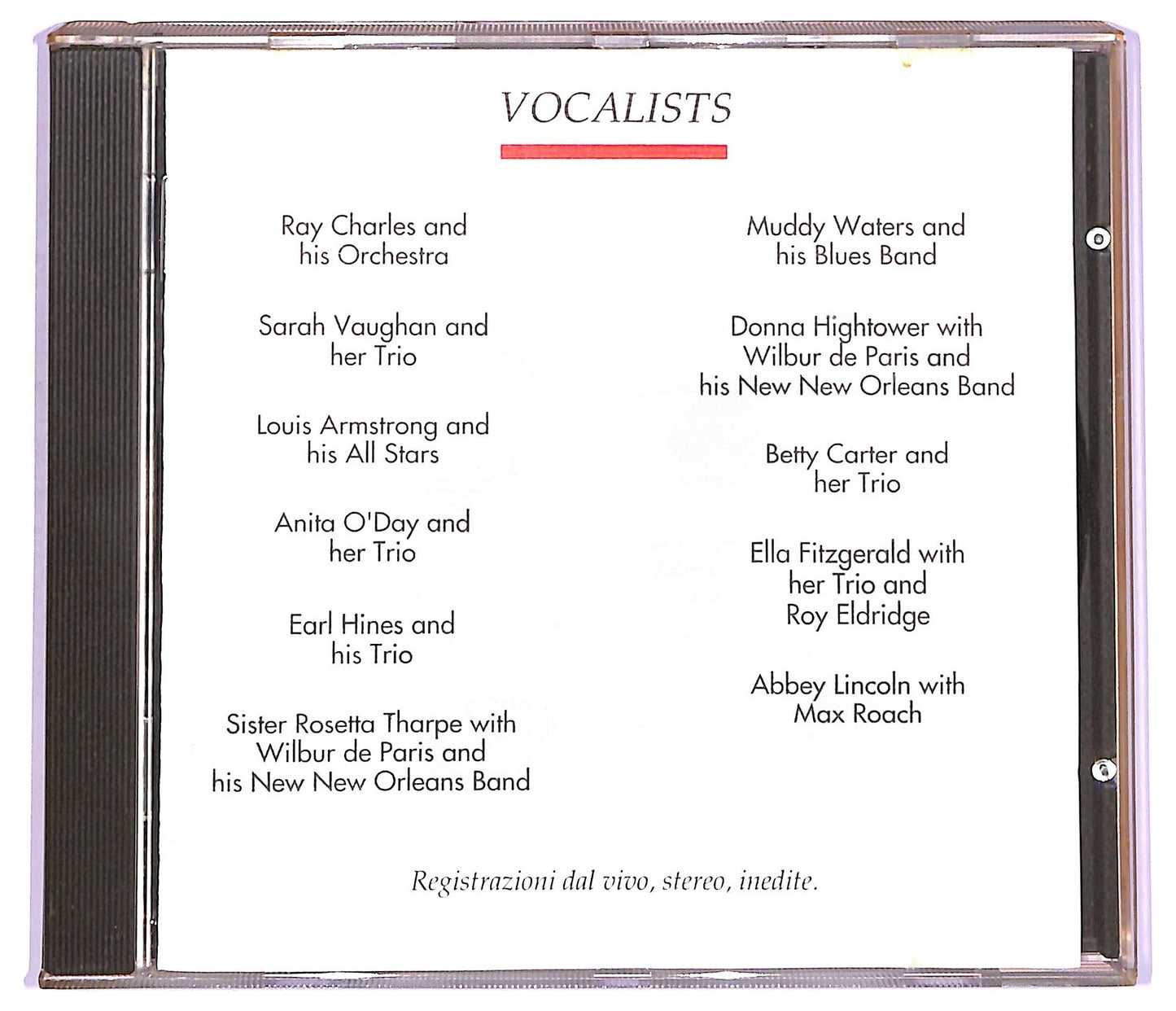 EBOND Various - Vocalists registrazioni dal vivo stereo inedite CD CD066236
