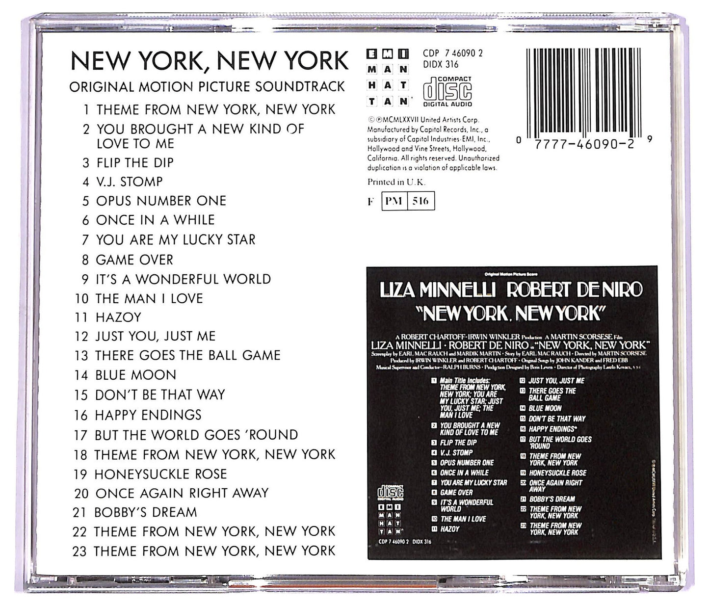 EBOND Liza Minnelli, Robert De Niro - New York, New York ALBUM JEWEL CASE CD CD066411