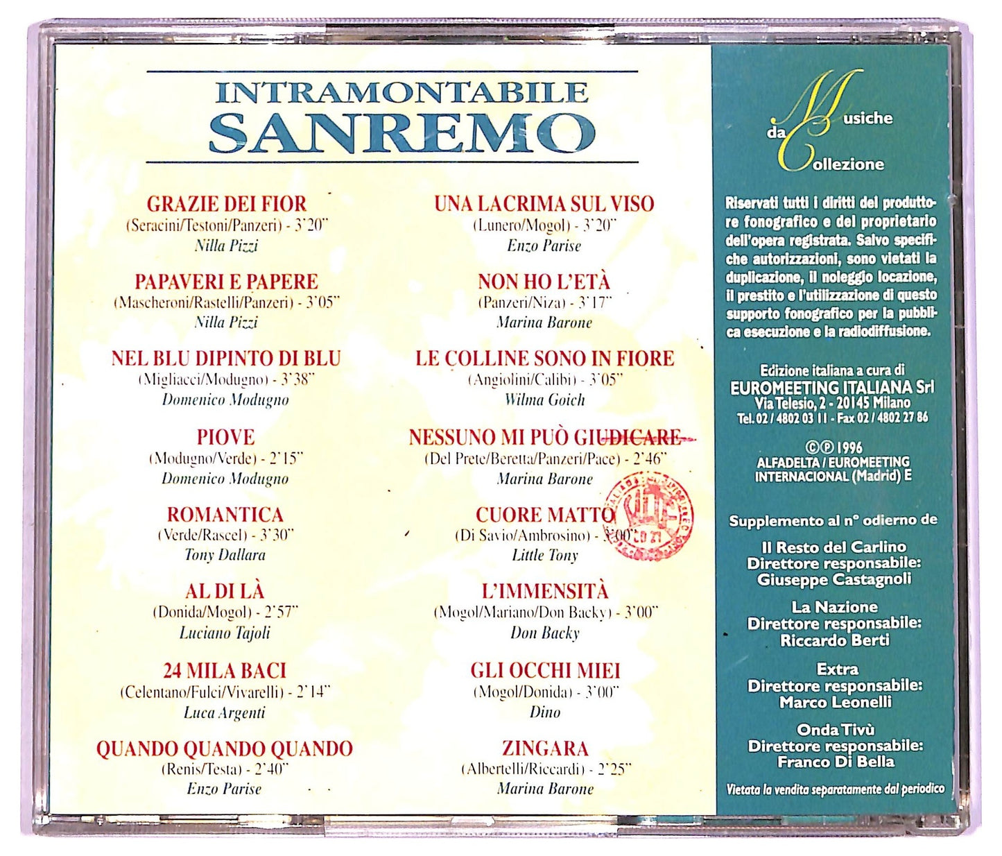EBOND Intramontabile Sanremo - EDITORIALE CD CD066504