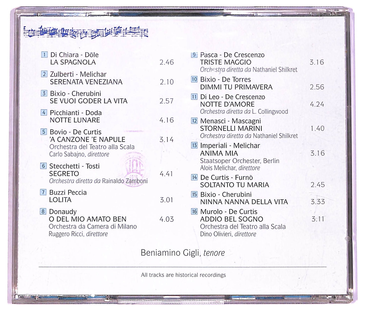 EBOND Beniamino Gigli - Beniamino Gigli COMPILATION EDITORIALE JEWEL CASE CD CD066520