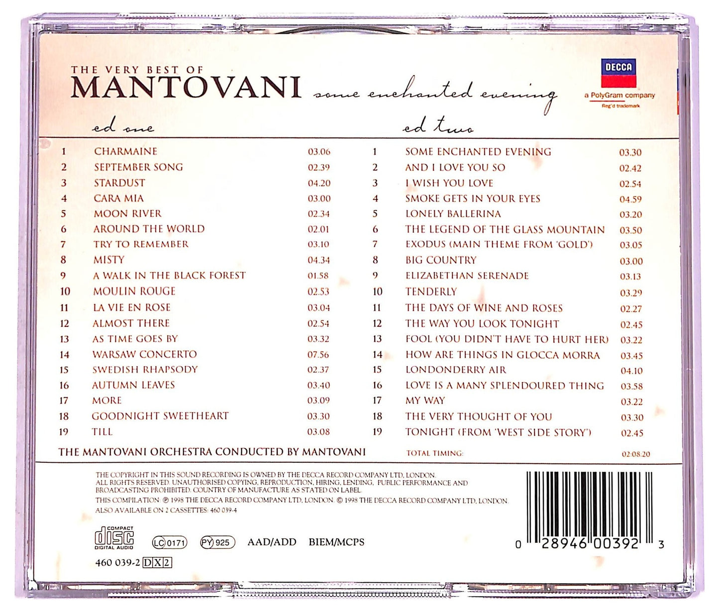 EBOND The Very Best Of Mantovani - Some Enchanted Evening COMPILATION JEWEL CASE CD CD066529