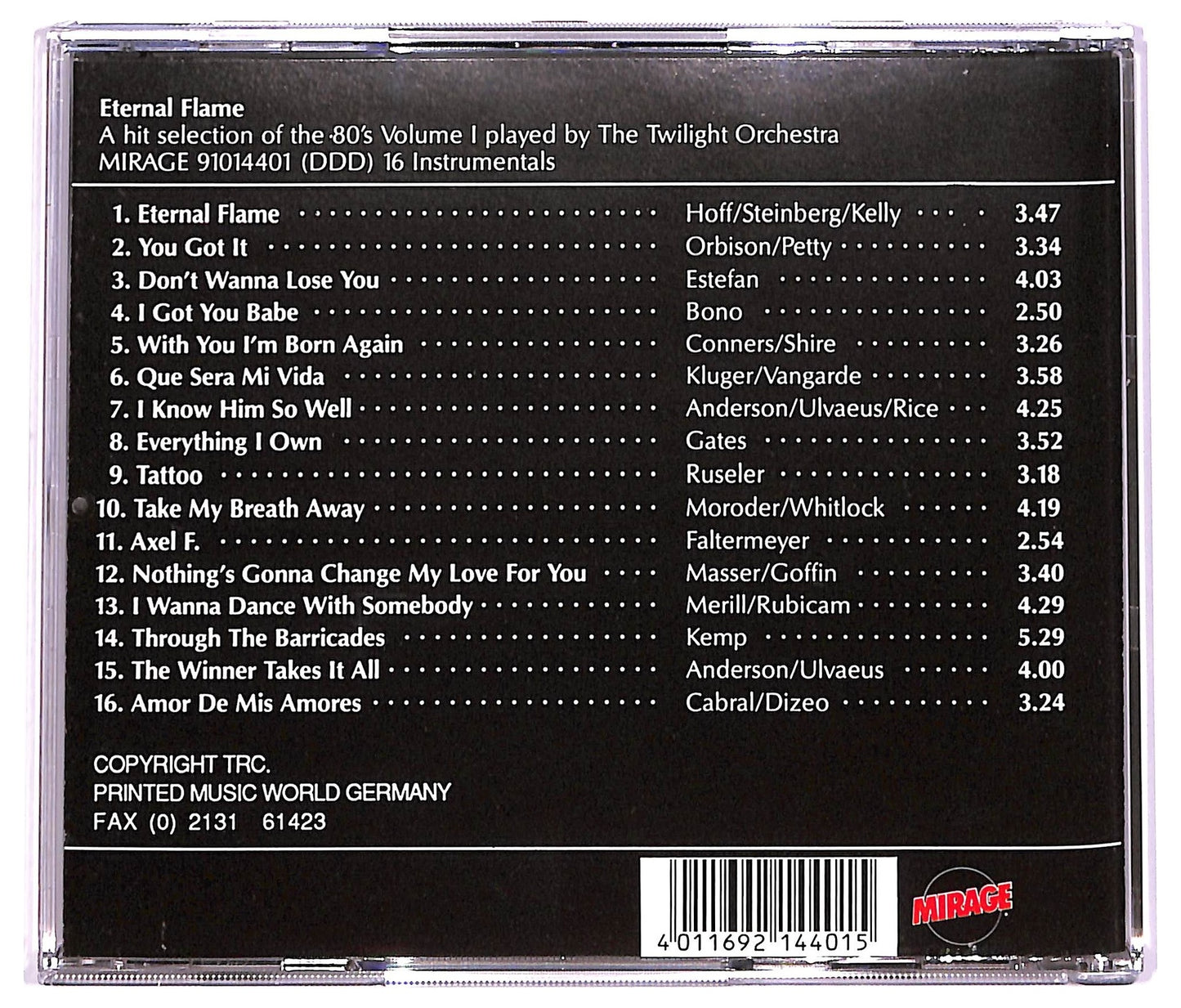 EBOND The Twilight Orchestra - Eternal Flame Volume I ALBUM JEWEL CASE CD CD066605