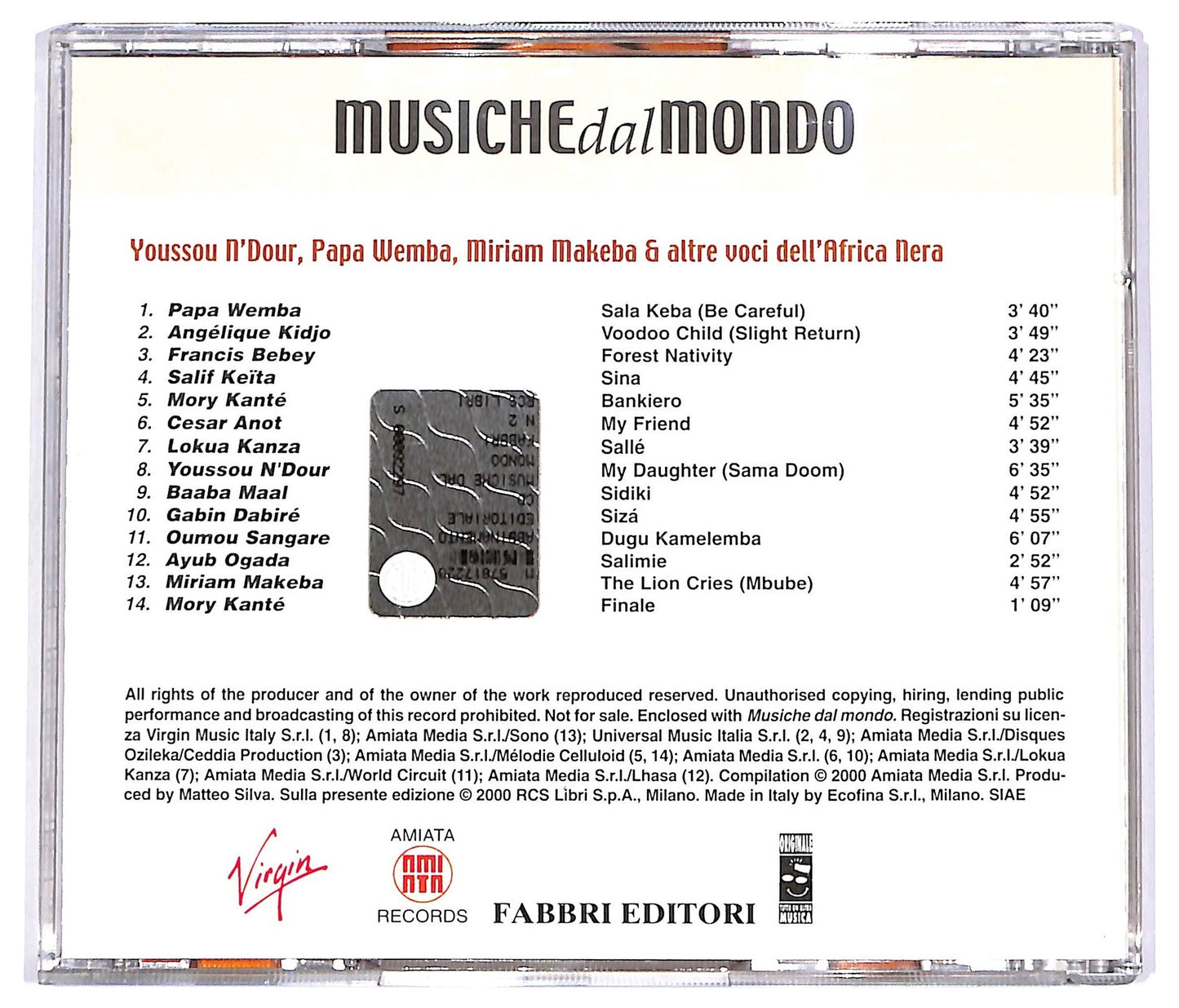 EBOND Various - Yousson N'Dour Papa Wemba e altre voci dell'Africa Nera - Musiche Dal Mondo COMPILATION EDITORIALE JEWEL CASE CD CD066634