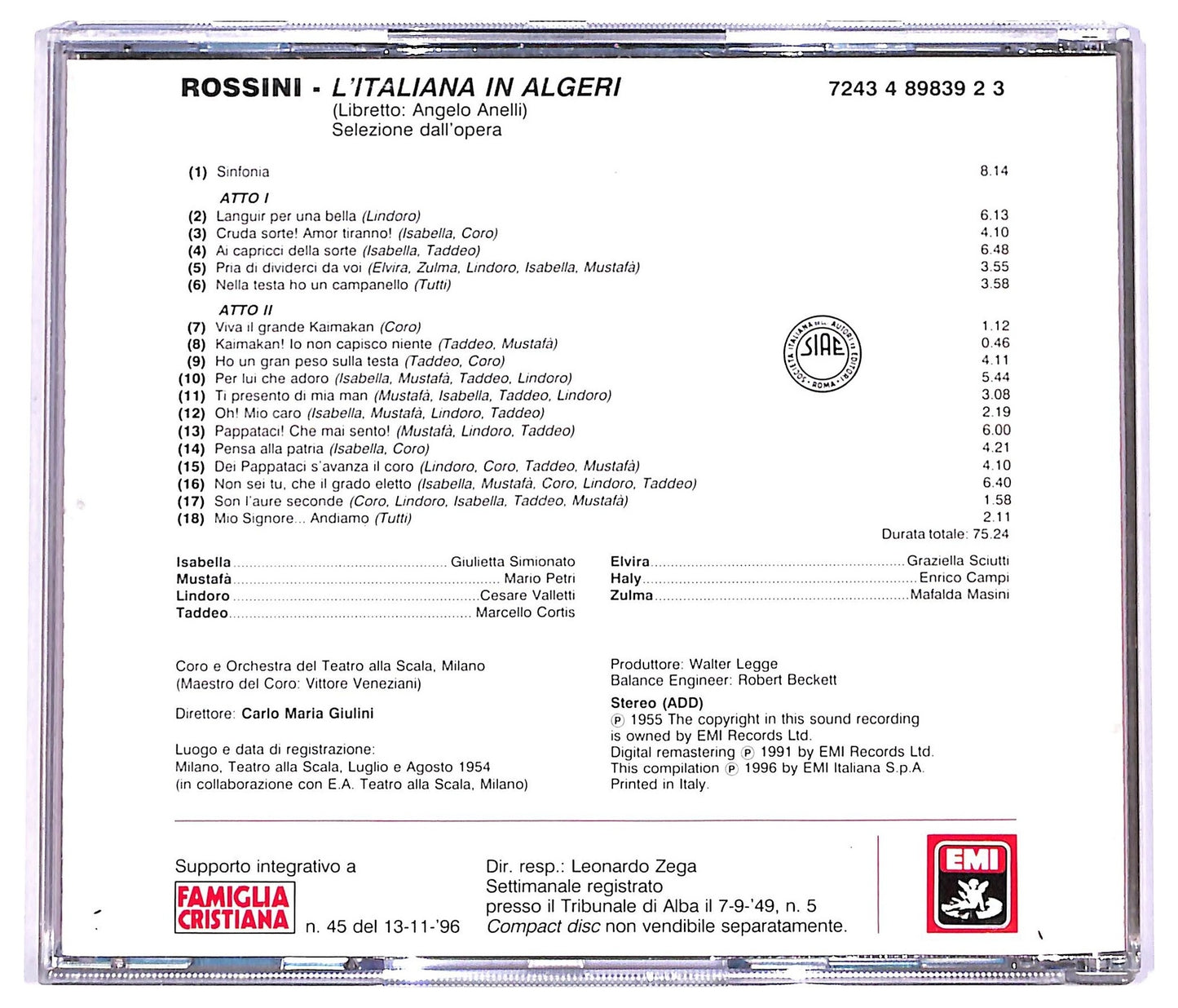 EBOND Gioacchino Rossini - L'Italiana In Algeri (Le Pagine Piu Belle) CD CD066710