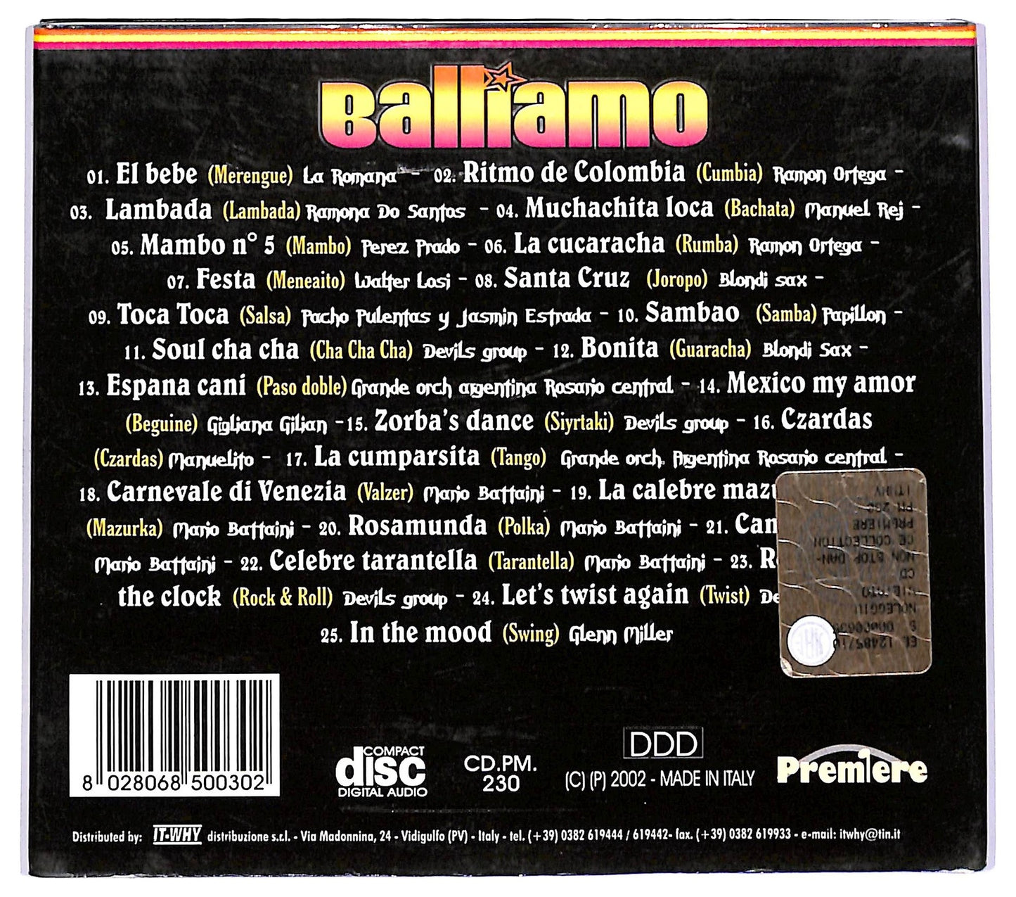 EBOND Various - Balliamo Il Giro Del Mondo In 25 Balli COMPILATION DIGIPACK CD CD066717