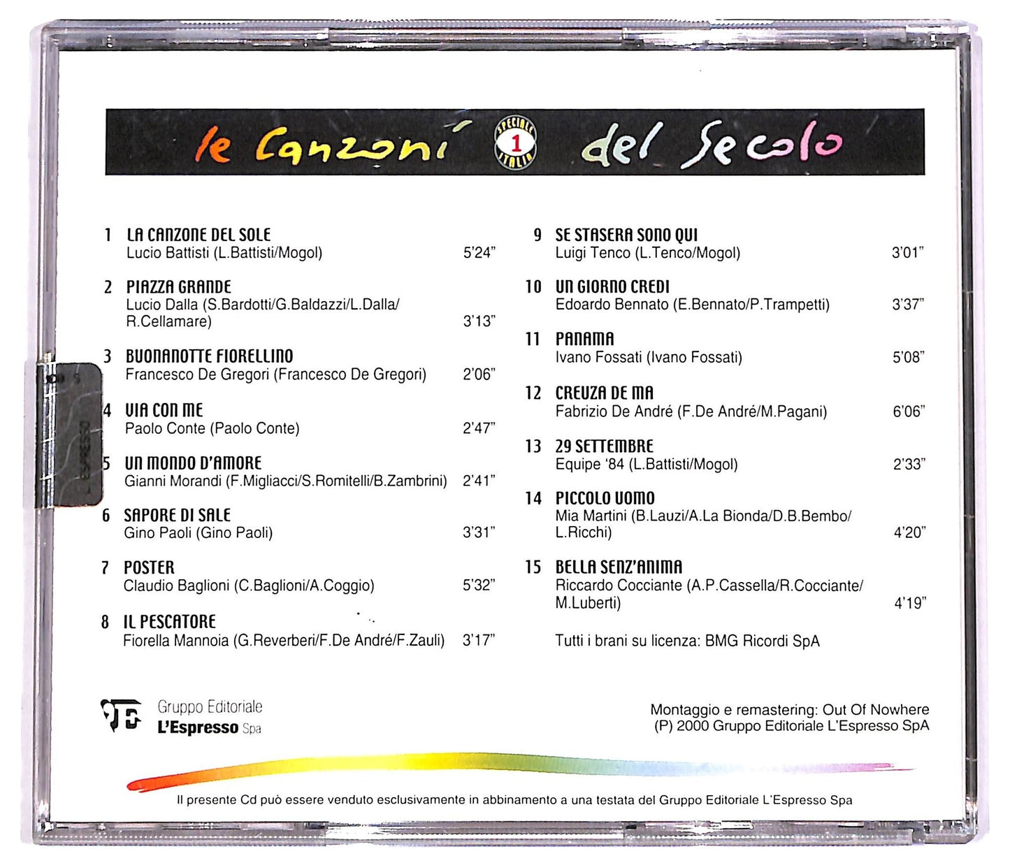 EBOND Various - Le Canzoni Del Secolo - Speciale Italia Vol. 1 CD CD066827