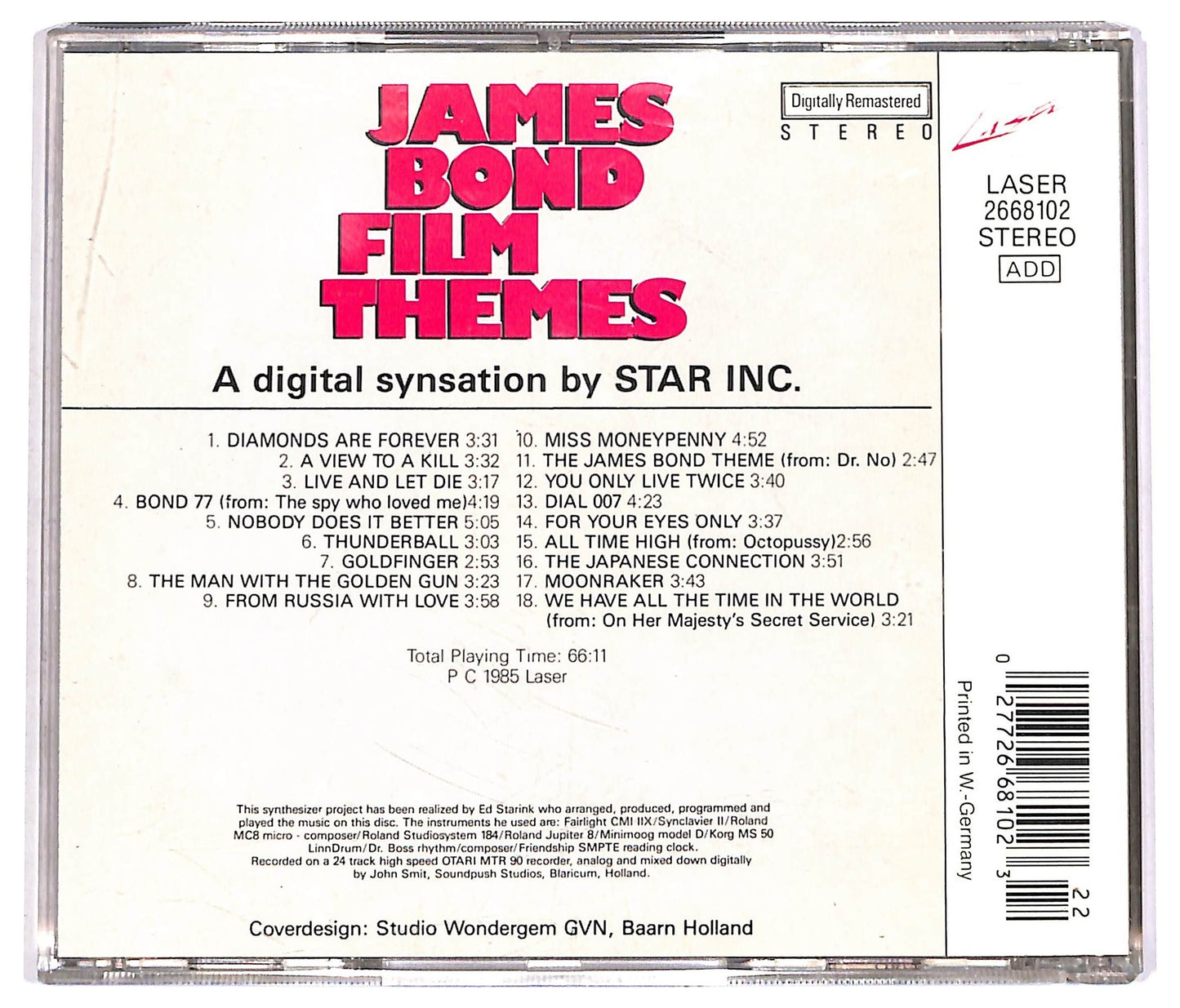 EBOND Star Inc. - James Bond Film Themes CD CD067044