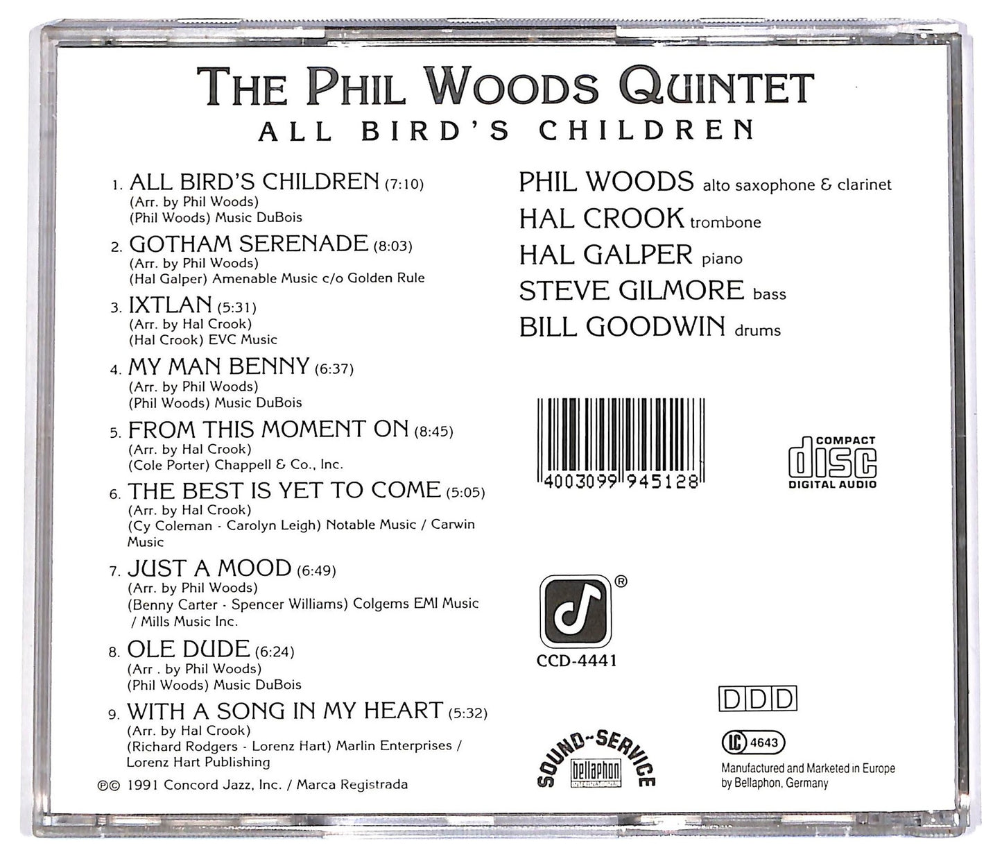 EBOND The Phil Woods Quintet - All Bird's Children CD CD067062