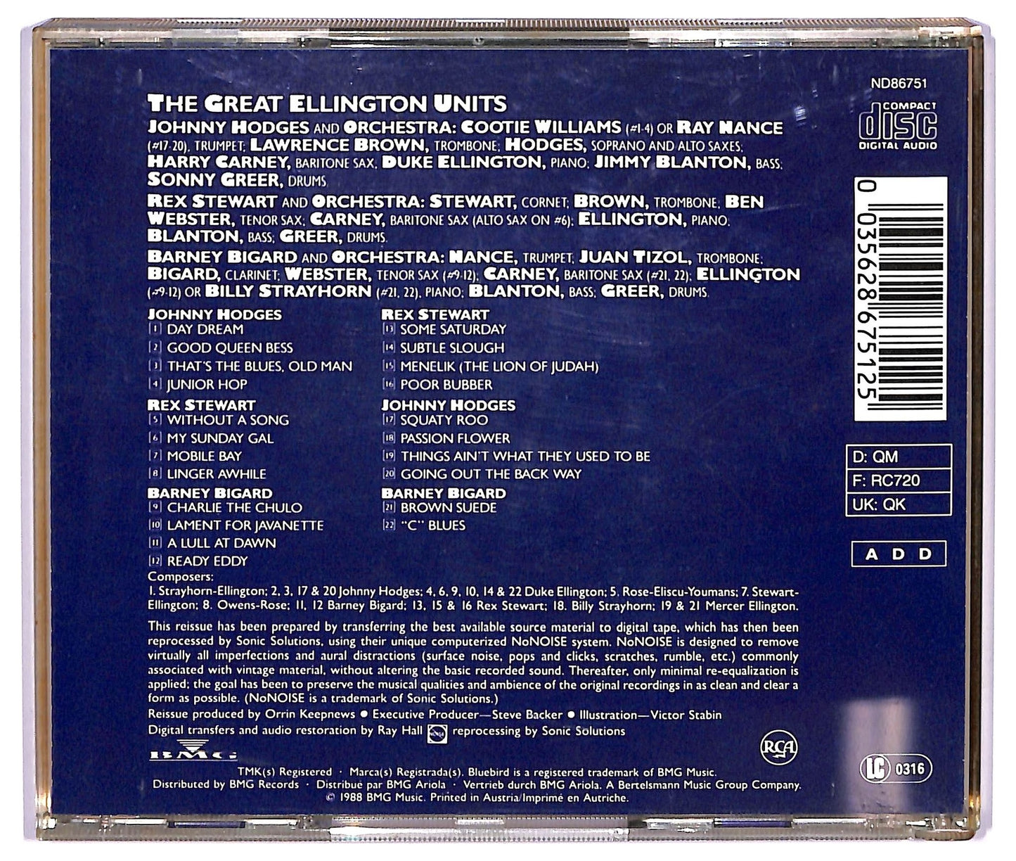 EBOND Various - The Great Ellington Units COMPILATION JEWEL CASE CD CD067133