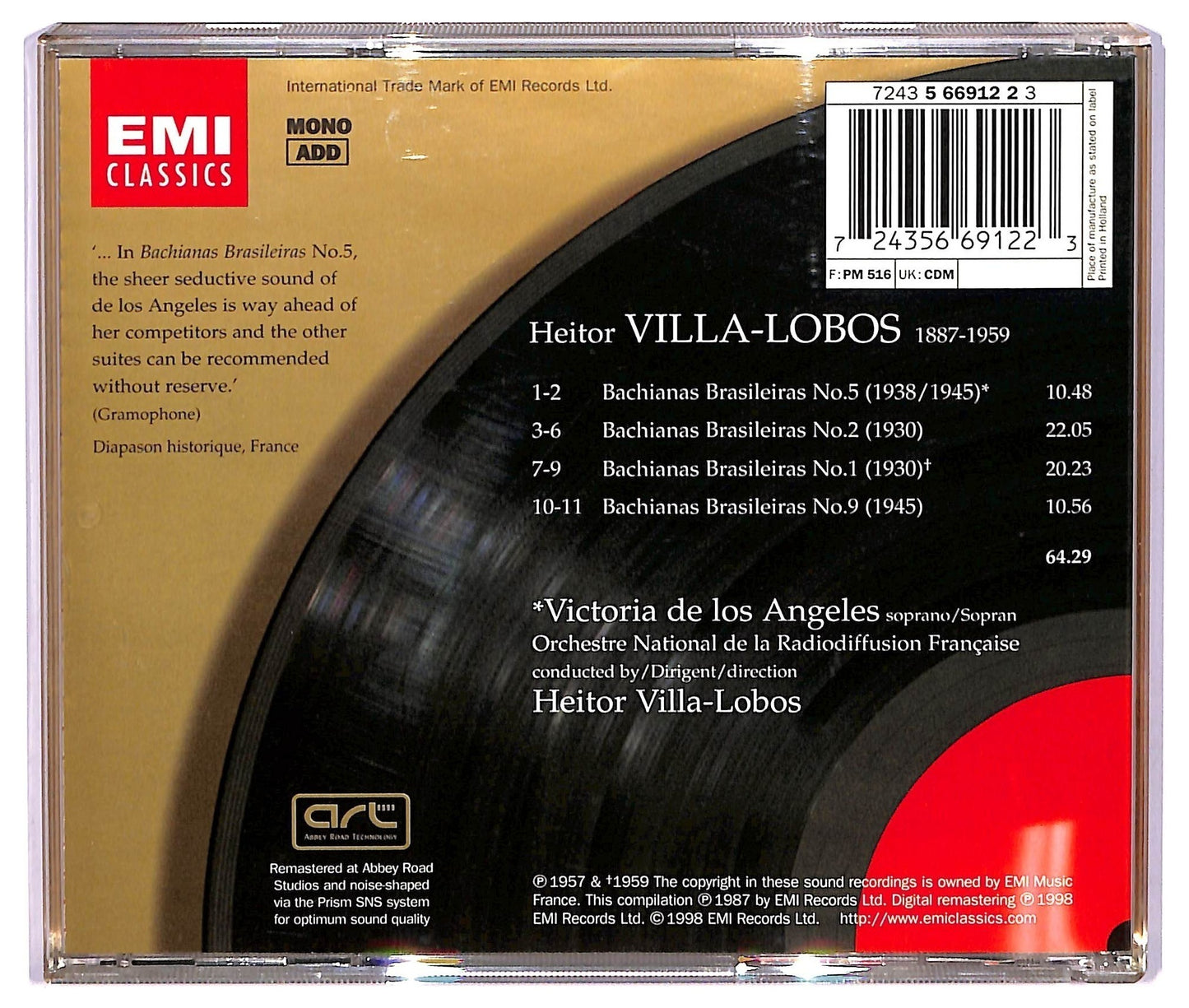 EBOND Villa-Lobos - Bachianas Brasileiras Nos. 1 2 5 e 9 COMPILATION JEWEL CASE CD CD067135
