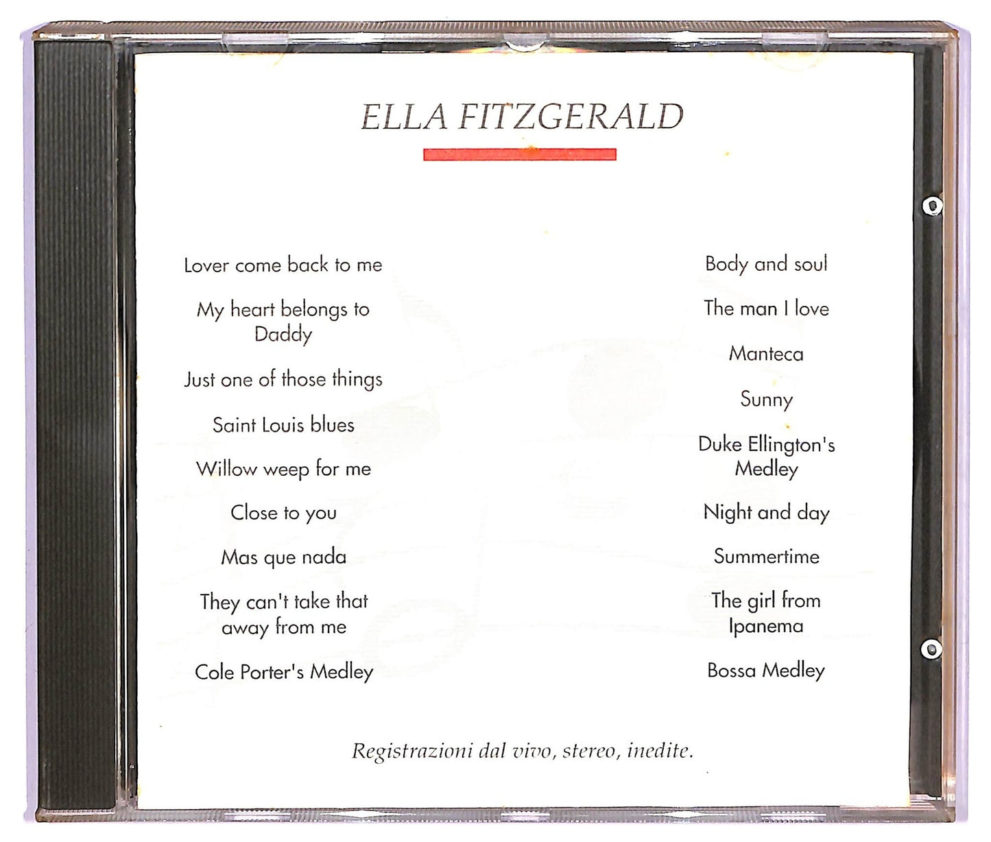 EBOND Various - Ella Fitzgerald registrazioni dal vivo stereo inedite CD CD067213
