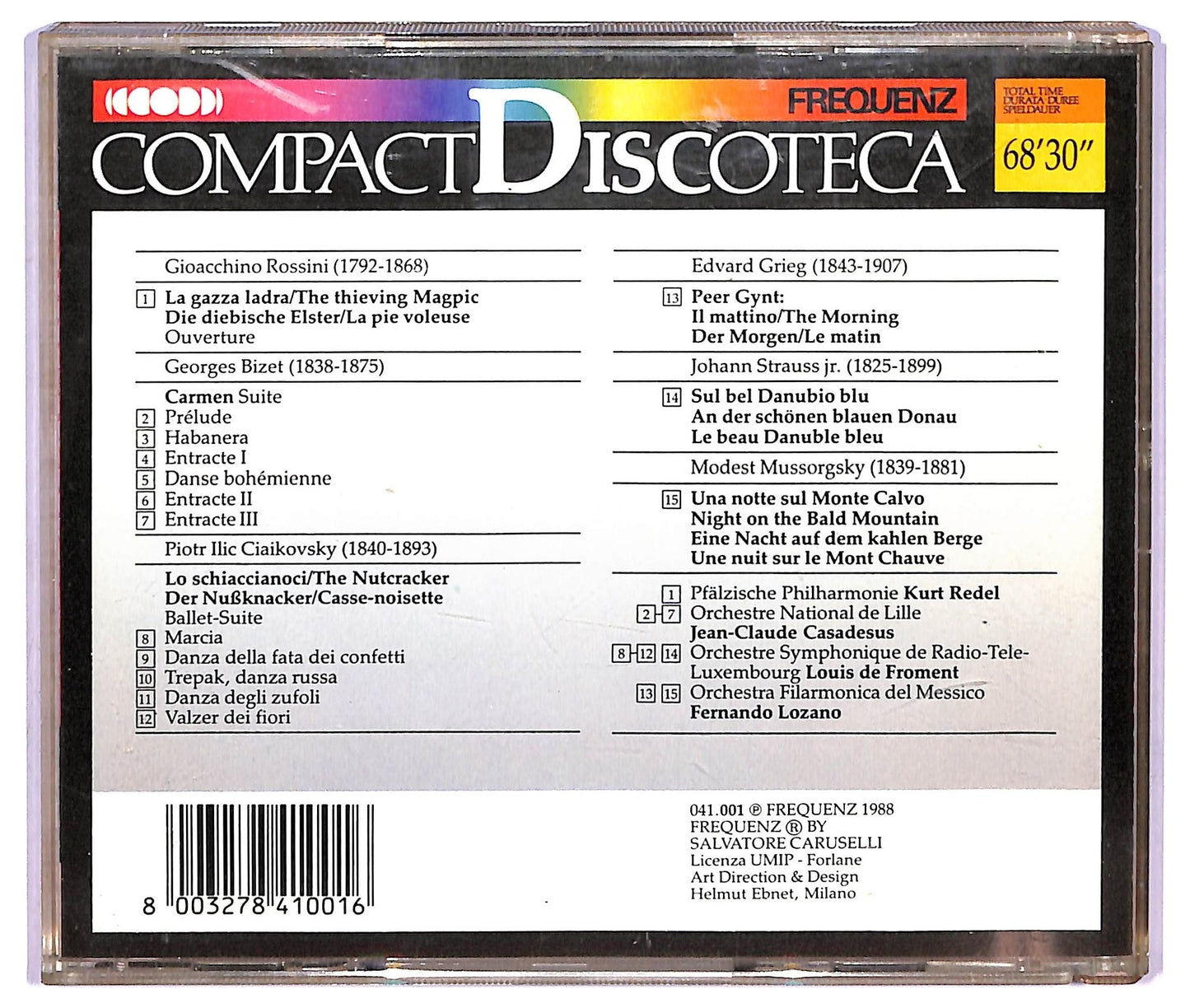 EBOND Various - La Gazza Ladra Carmen Suite Schiaccianoci Il Mattino Sul bel Danubio Blu una Notte sul Monte Calvo COMPILATION EDITORIALE JEWEL CASE CD CD067222