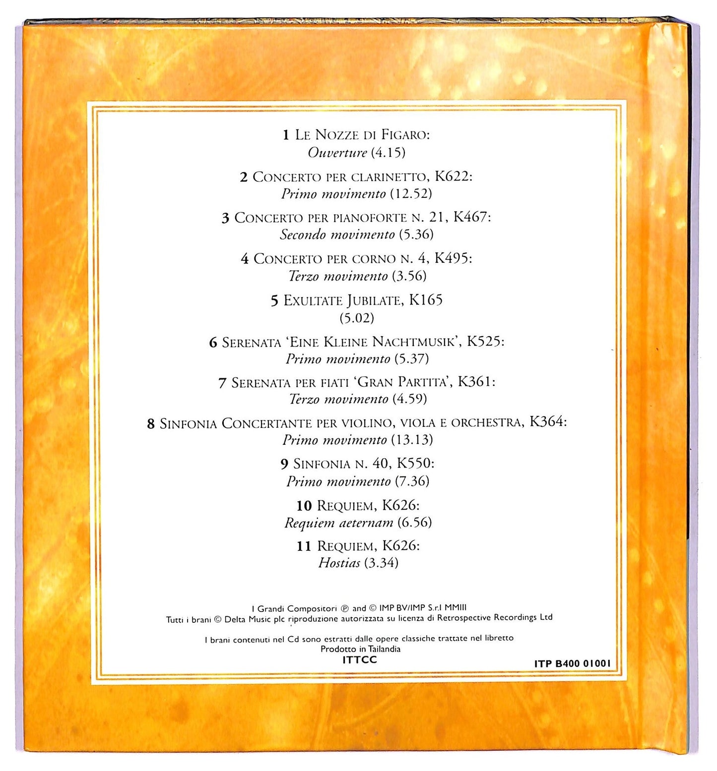 EBOND Mozart - I Suoi Capolavori COMPILATION EDITORIALE DIGIPACK CD CD067223