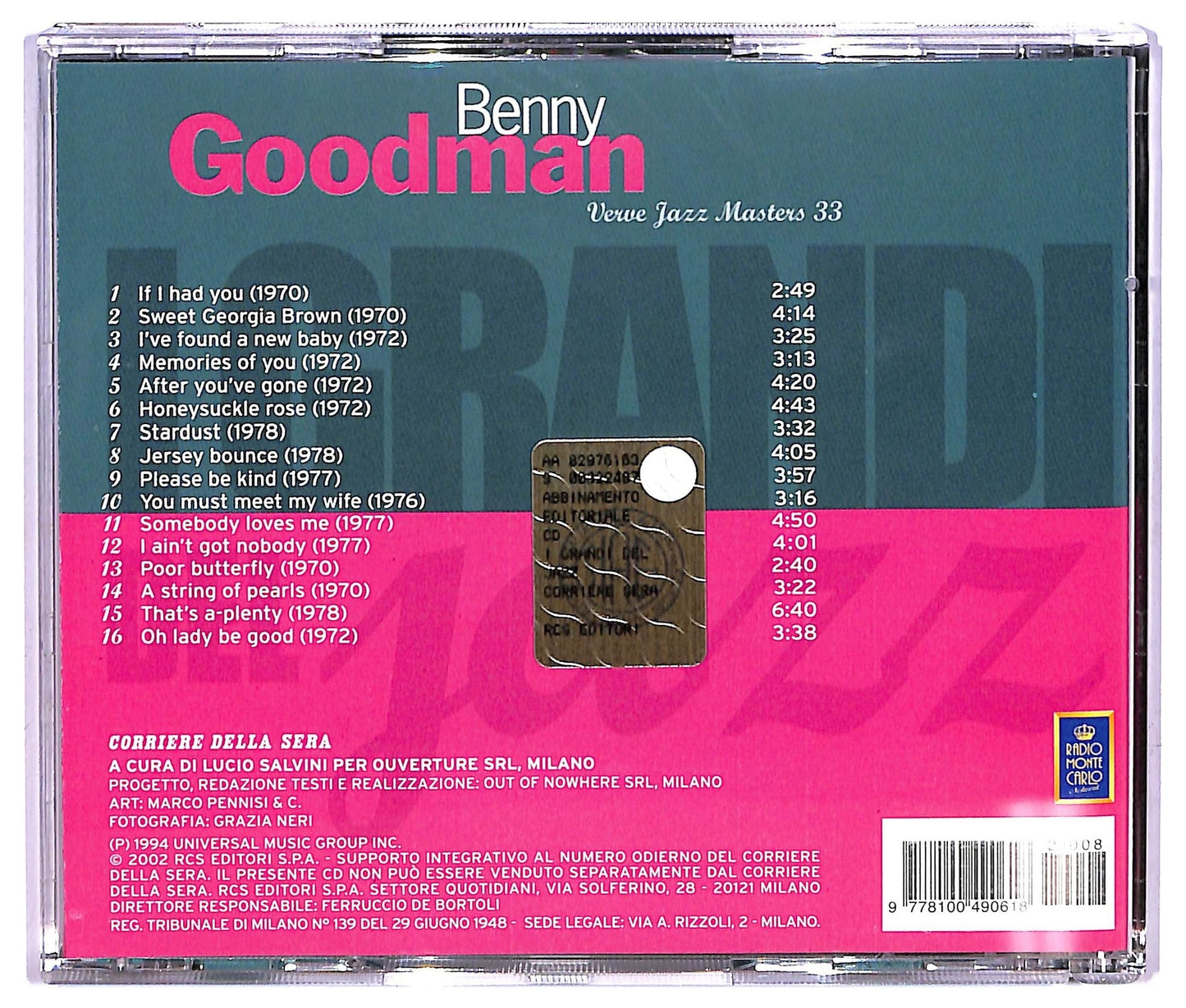 EBOND Benny Goodman - Verve Jazz Masters 33 COMPILATION EDITORIALE JEWEL CASE CD CD067230