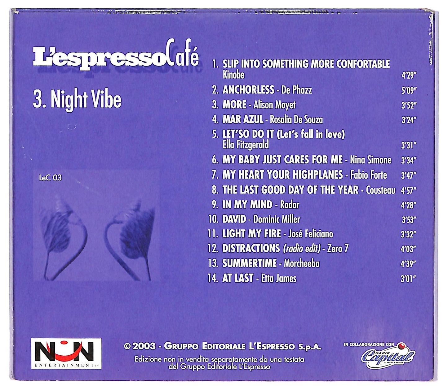 EBOND Various - Chill Out - L'Espresso Cafe 3. Night Vibe COMPILATION EDITORIALE DIGIPACK CD CD067535