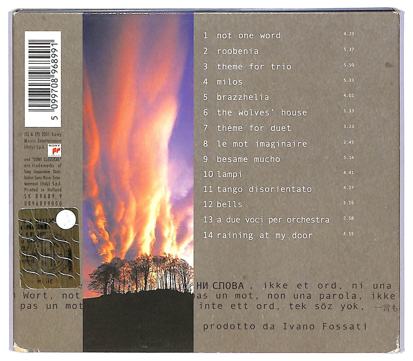EBOND Ivano Fossati - Double Life - Not One Word ALBUM DIGIPACK CD CD067554