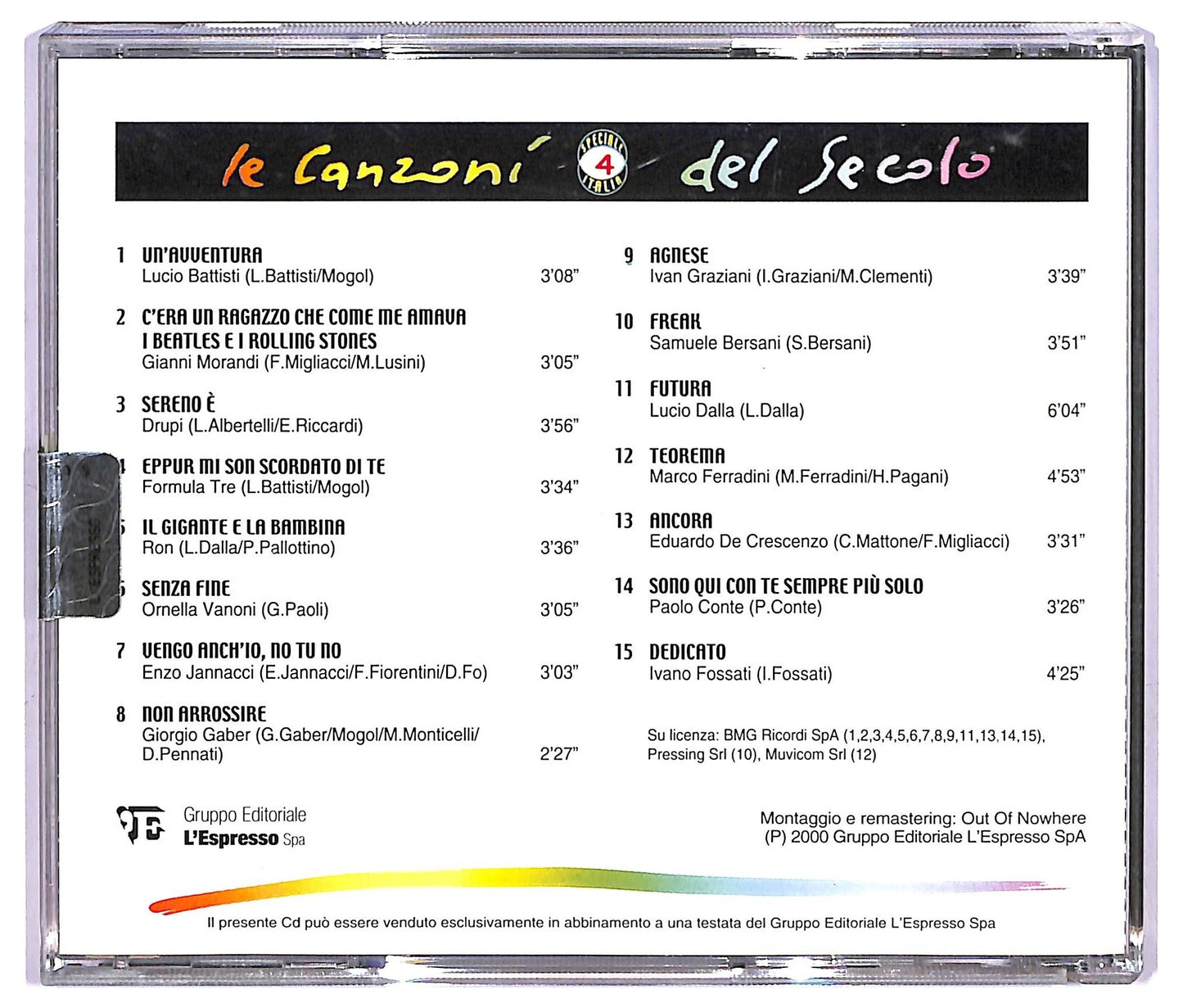 EBOND Various - Le Canzoni Del Secolo - Speciale Italia Vol. 4 COMPILATION EDITORIALE JEWEL CASE CD CD067650