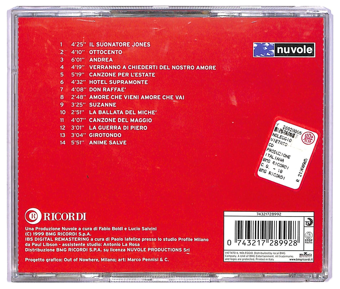 EBOND Fabrizio De Andre - Da Genova CD CD067657