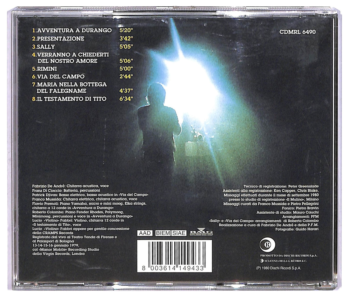 EBOND Fabrizio De Andre - Fabrizio De Andre In Concerto Vol. 2 ALBUM JEWEL CASE CD CD067658