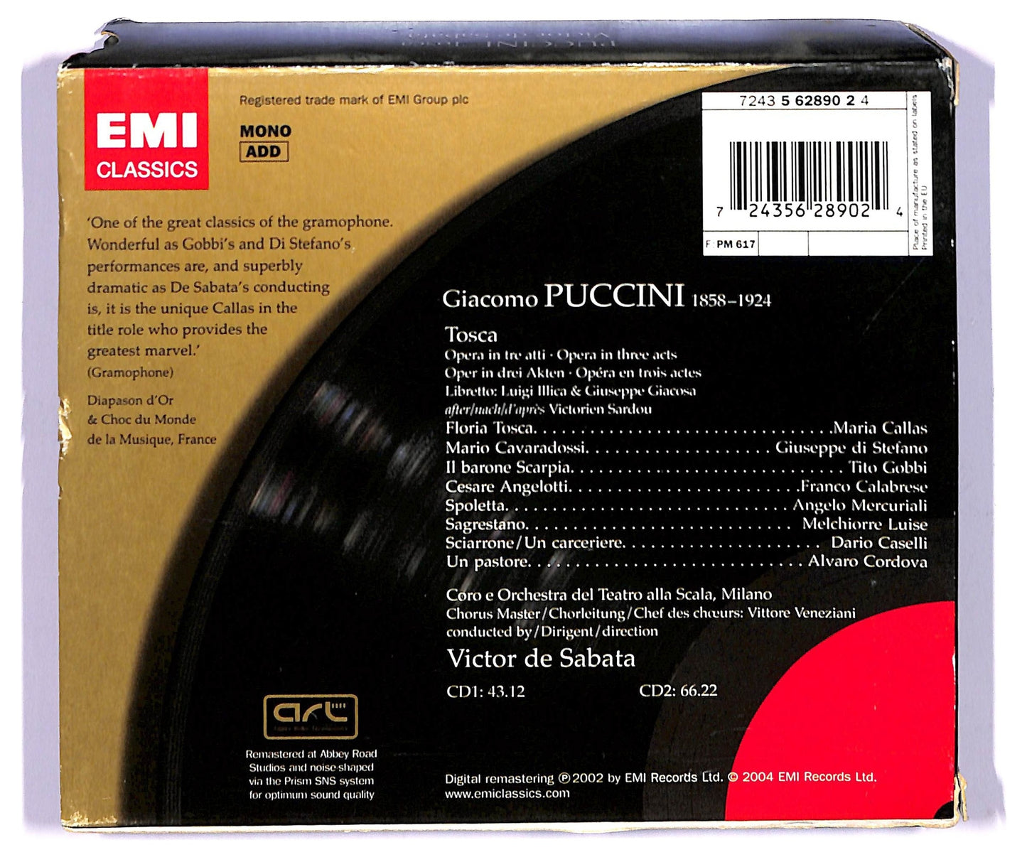 EBOND Puccini Victor De Sabata - Tosca ALBUM BOX CD CD067801