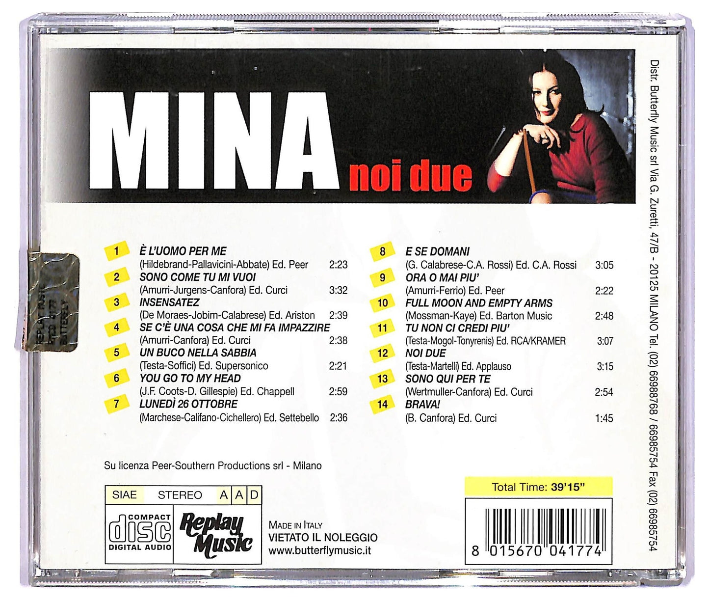 EBOND Mina - Noi Due COMPILATION JEWEL CASE CD CD067807
