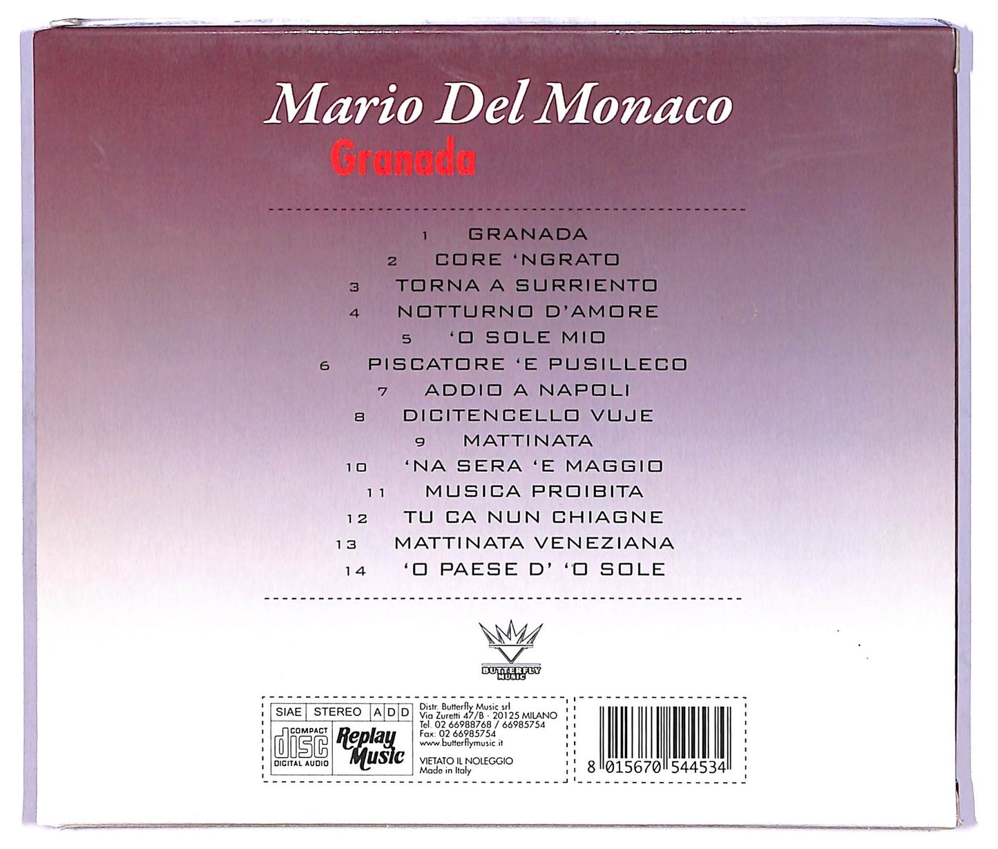 EBOND Mario del Monaco - Granada CD CD067840